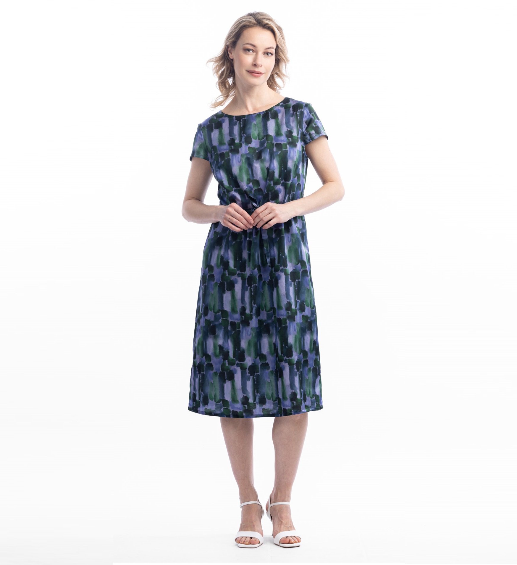 Платье из шелка и хлопка Аквамарин   291833