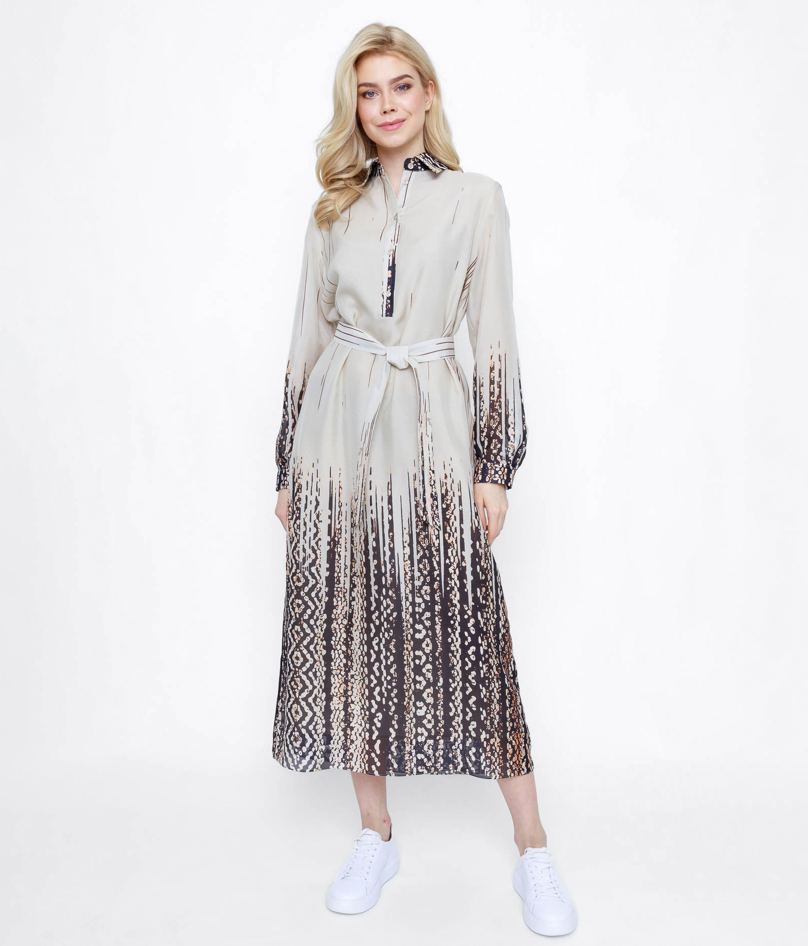 Женское длинное платье из шелка Летний дождь   269171