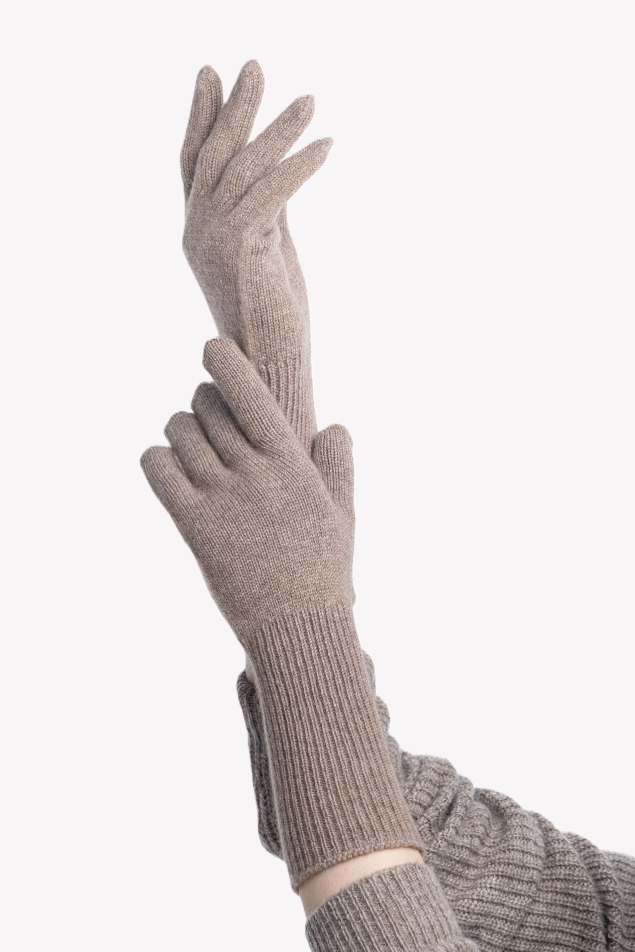 Удлиненные кашемировые перчатки с высокой эластичной манжетой   181583