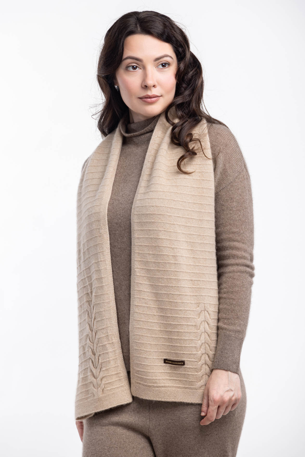 Кашемировый вязаный шарф   289351