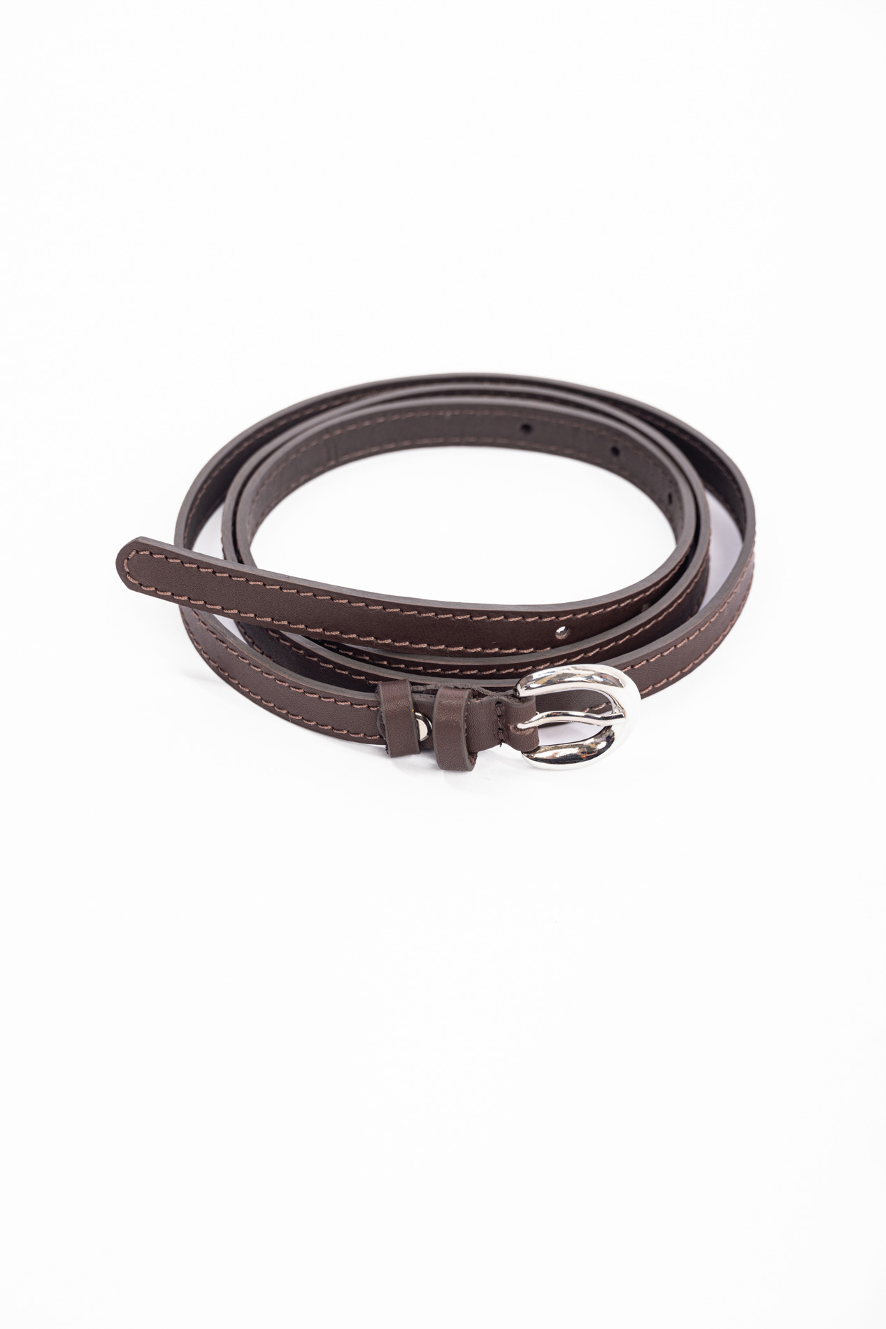 Узкий ремень из натуральной кожи   292166