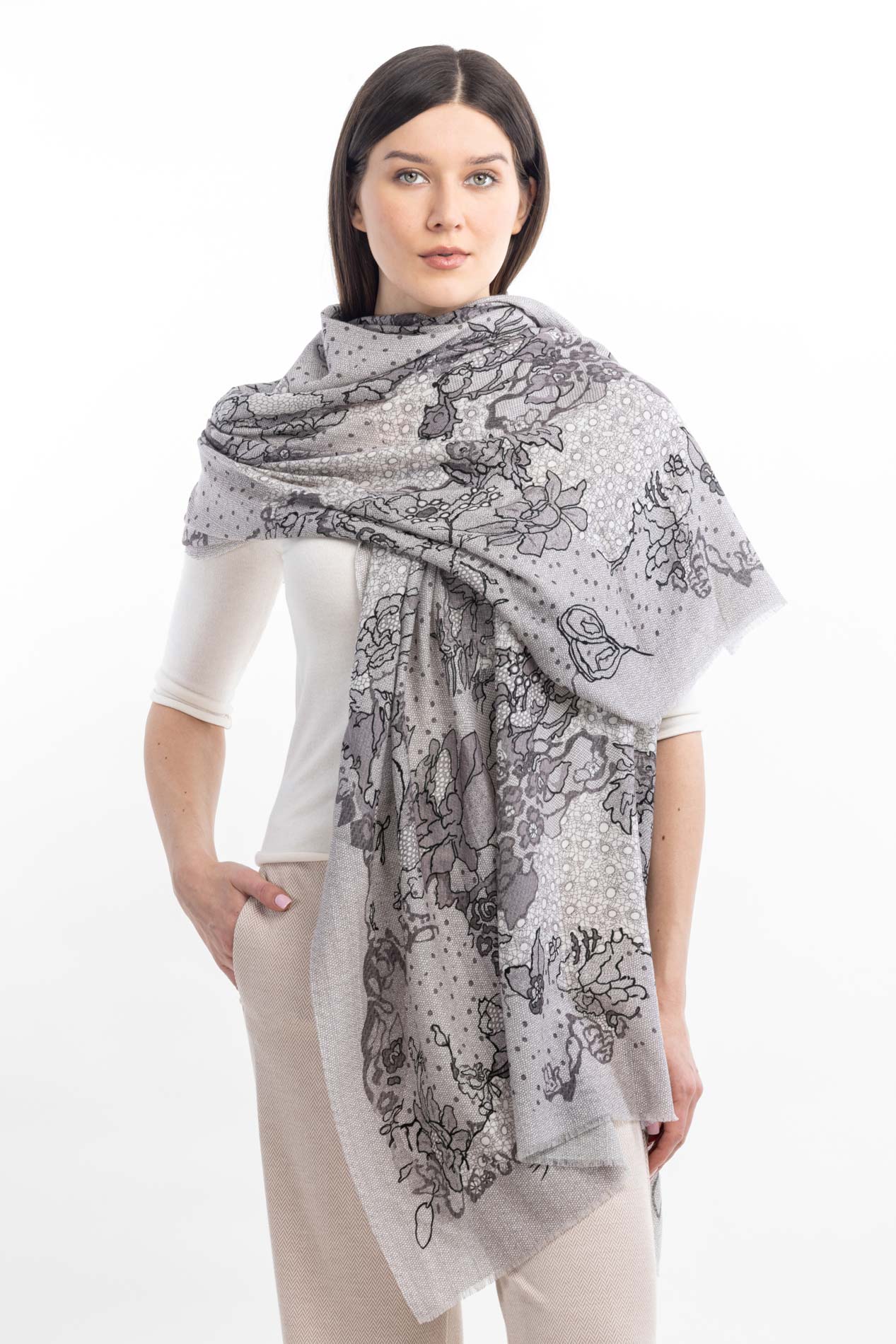 Легкий палантин из кашемира   290719