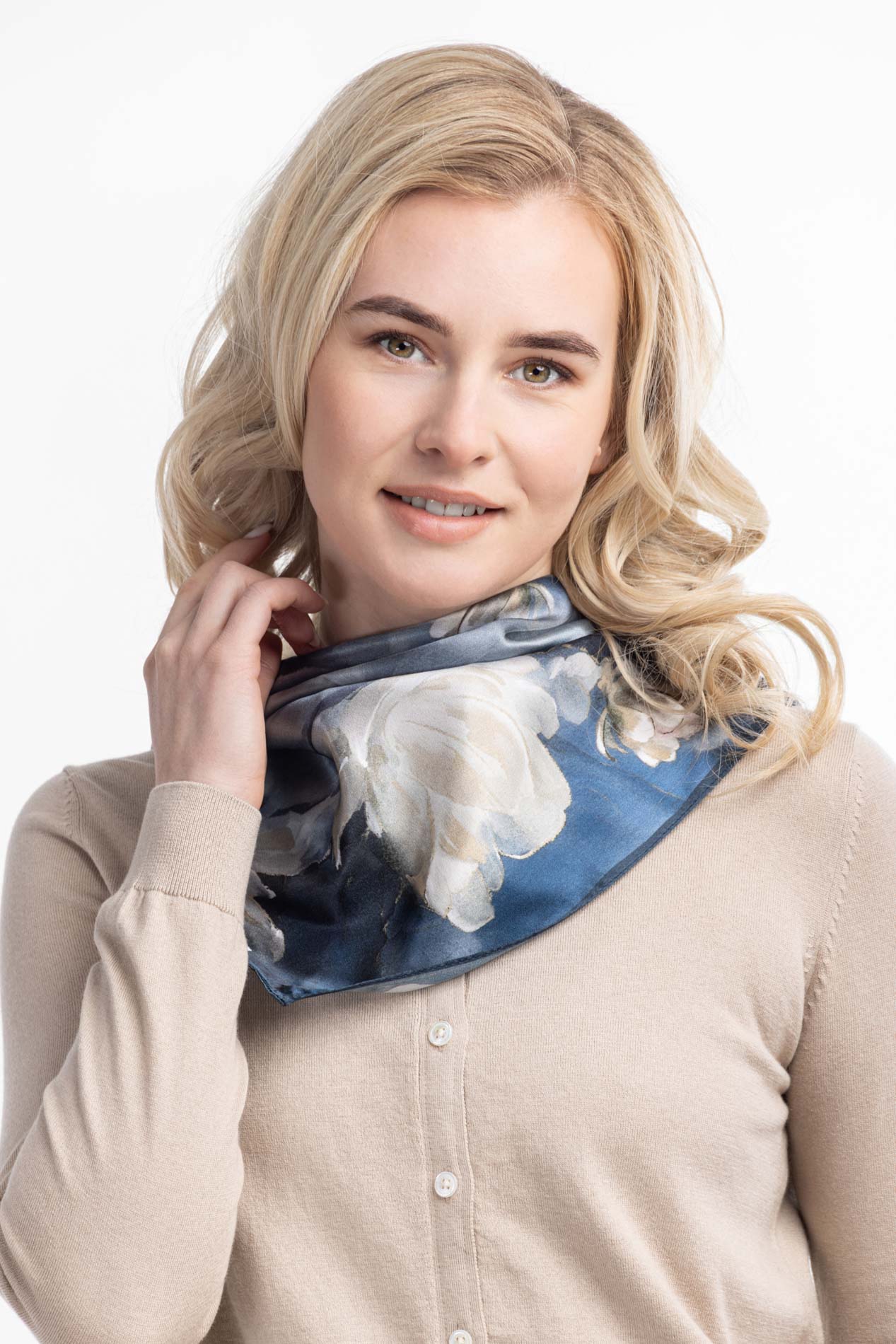 Шелковый платок с цветочным принтом   290639