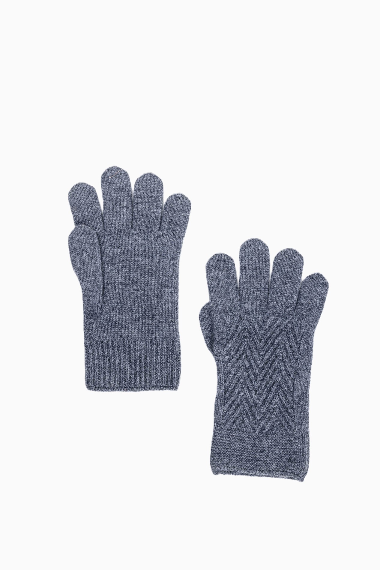 Перчатки из кашемира с узорной вязкой   289284