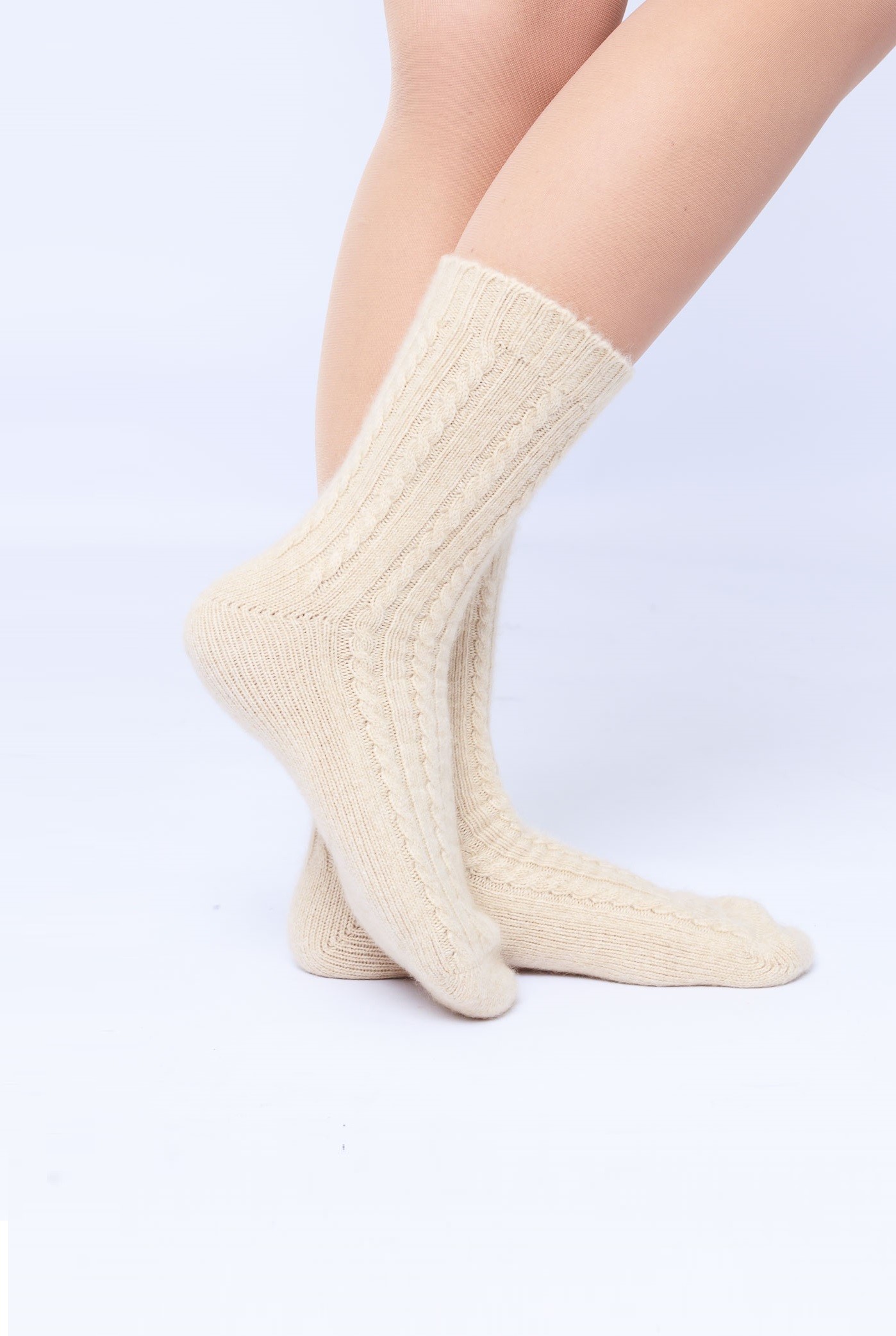 Женские кашемировые носки с косами   181588