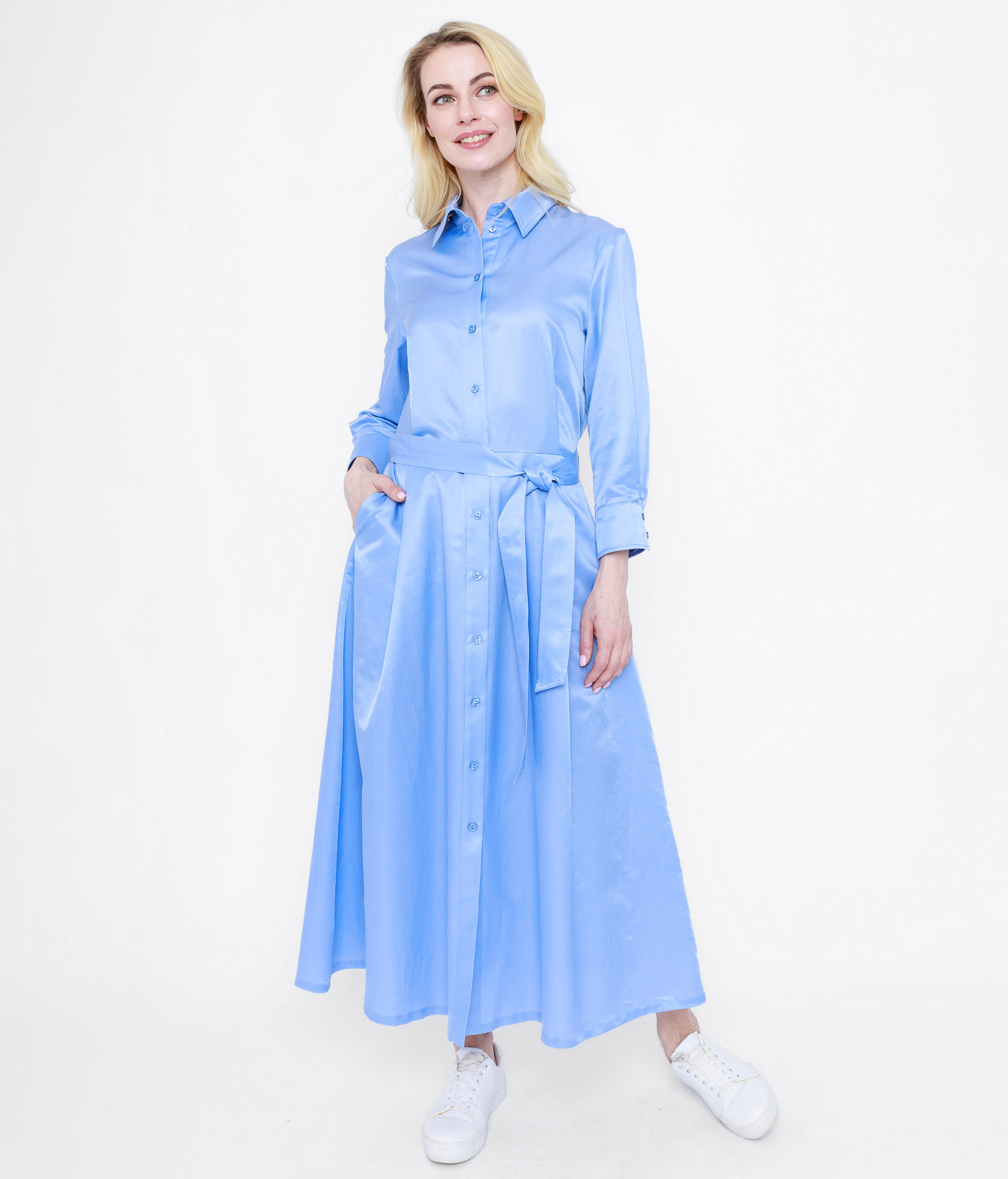 Женское легкое платье из шелка и хлопка Джойс   239603