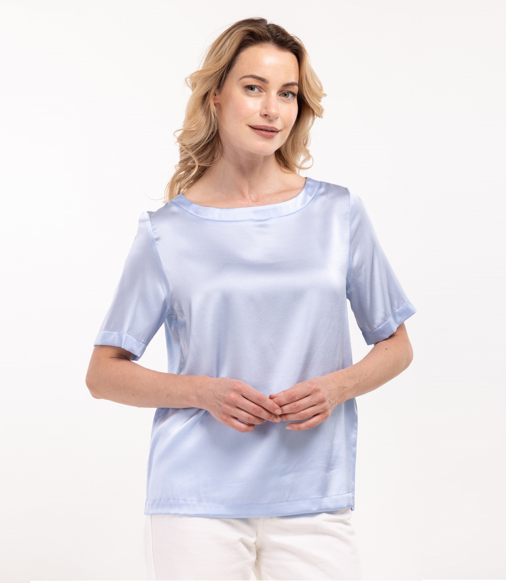 Женская шелковая блузка с коротким рукавом Трикси   287131