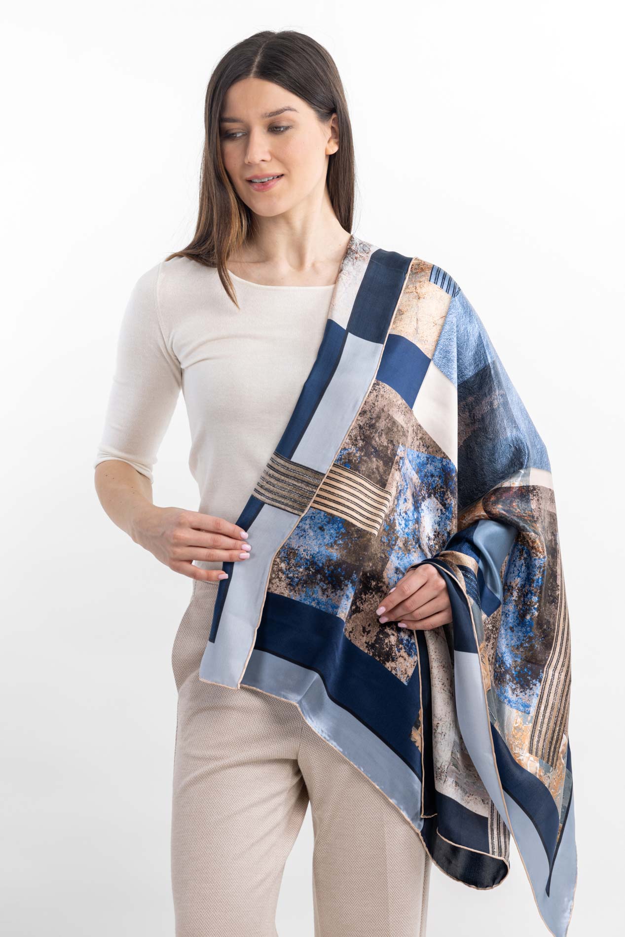 Шелковый платок с принтом   290726