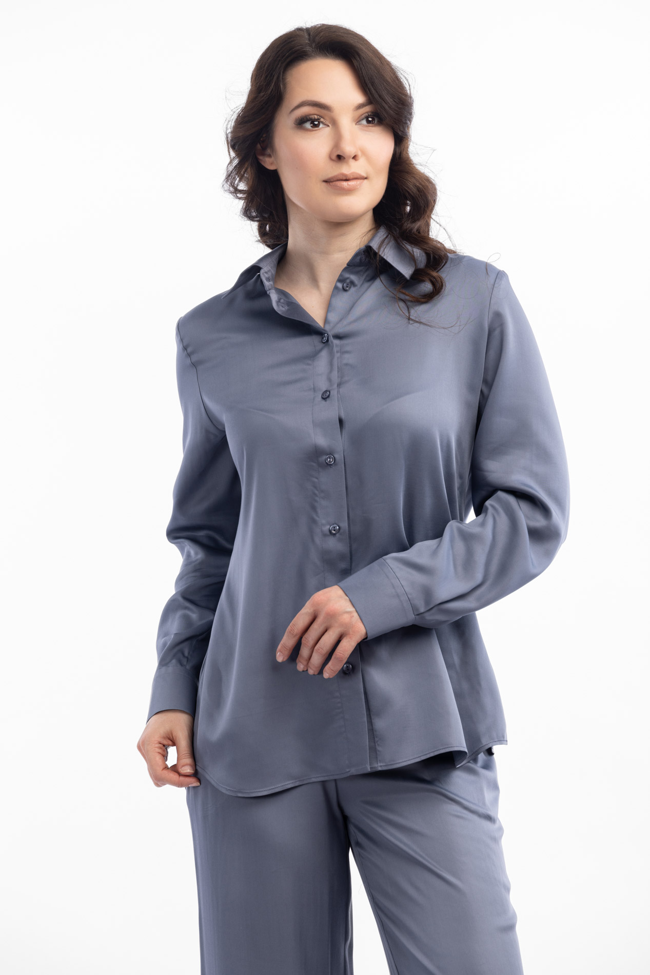 Атласная рубашка из бамбука Сабрина New   291690