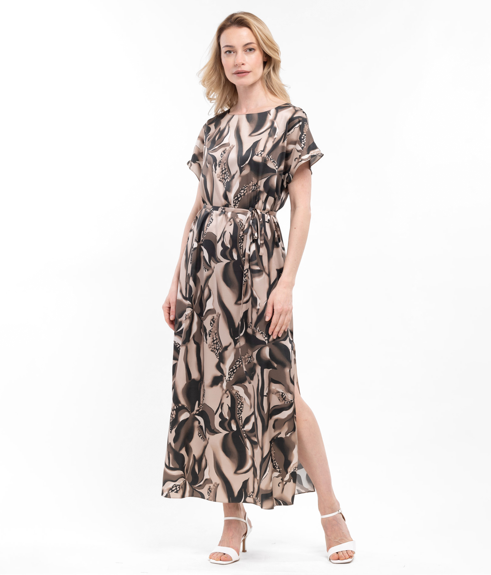 Женское длинное платье из шелка с принтом Сэлби   286460