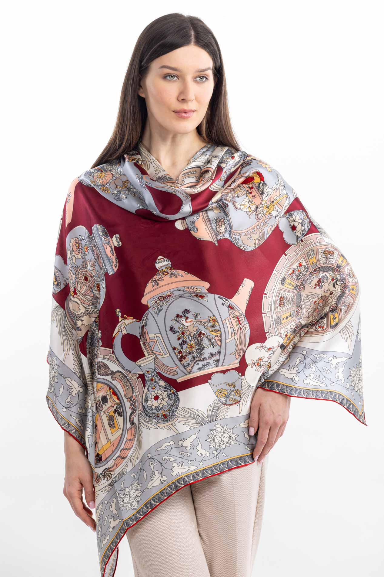 Шелковый платок с принтом   290724