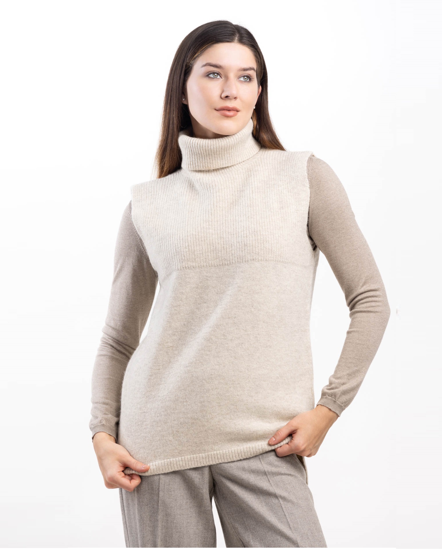 Женский удлиненный жилет из овечьего пуха Кэли   277703