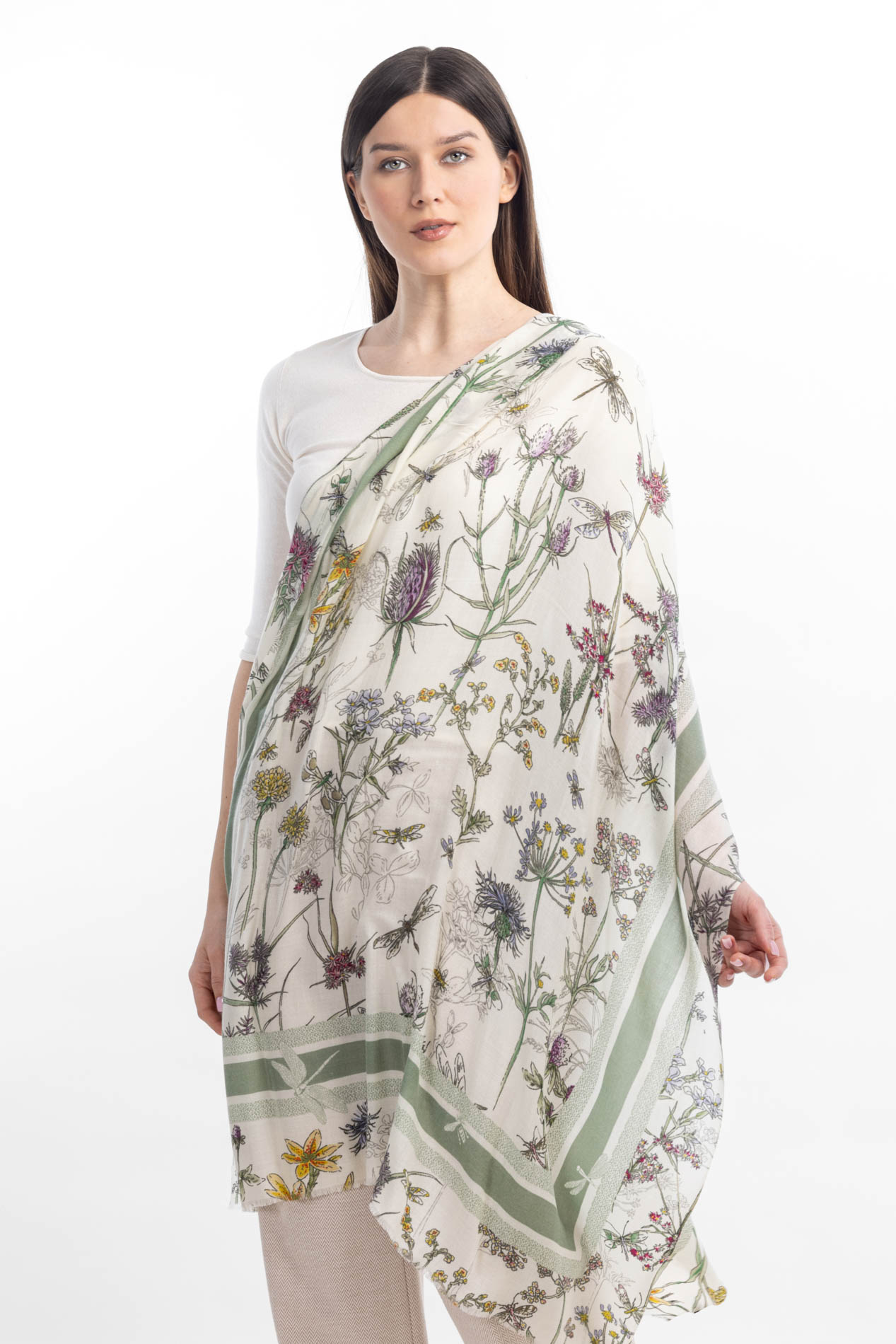 Тонкий палантин из 100% кашемира   290707