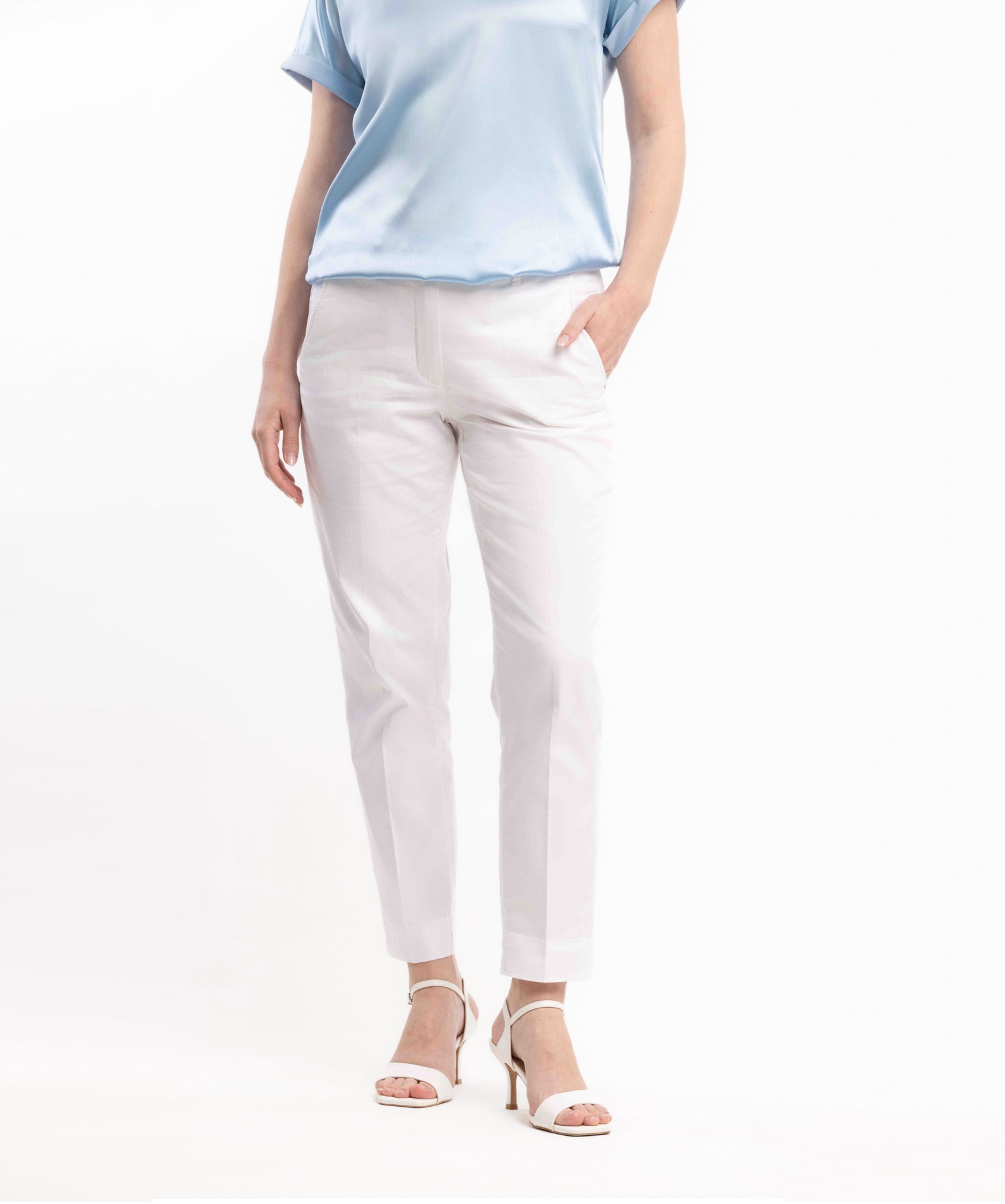 Женские белые брюки из хлопка Риена   286864