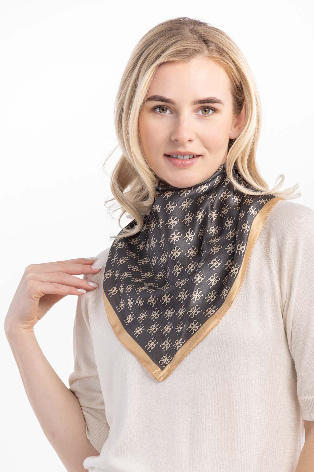 Шелковый платок с графичным принтом   290681