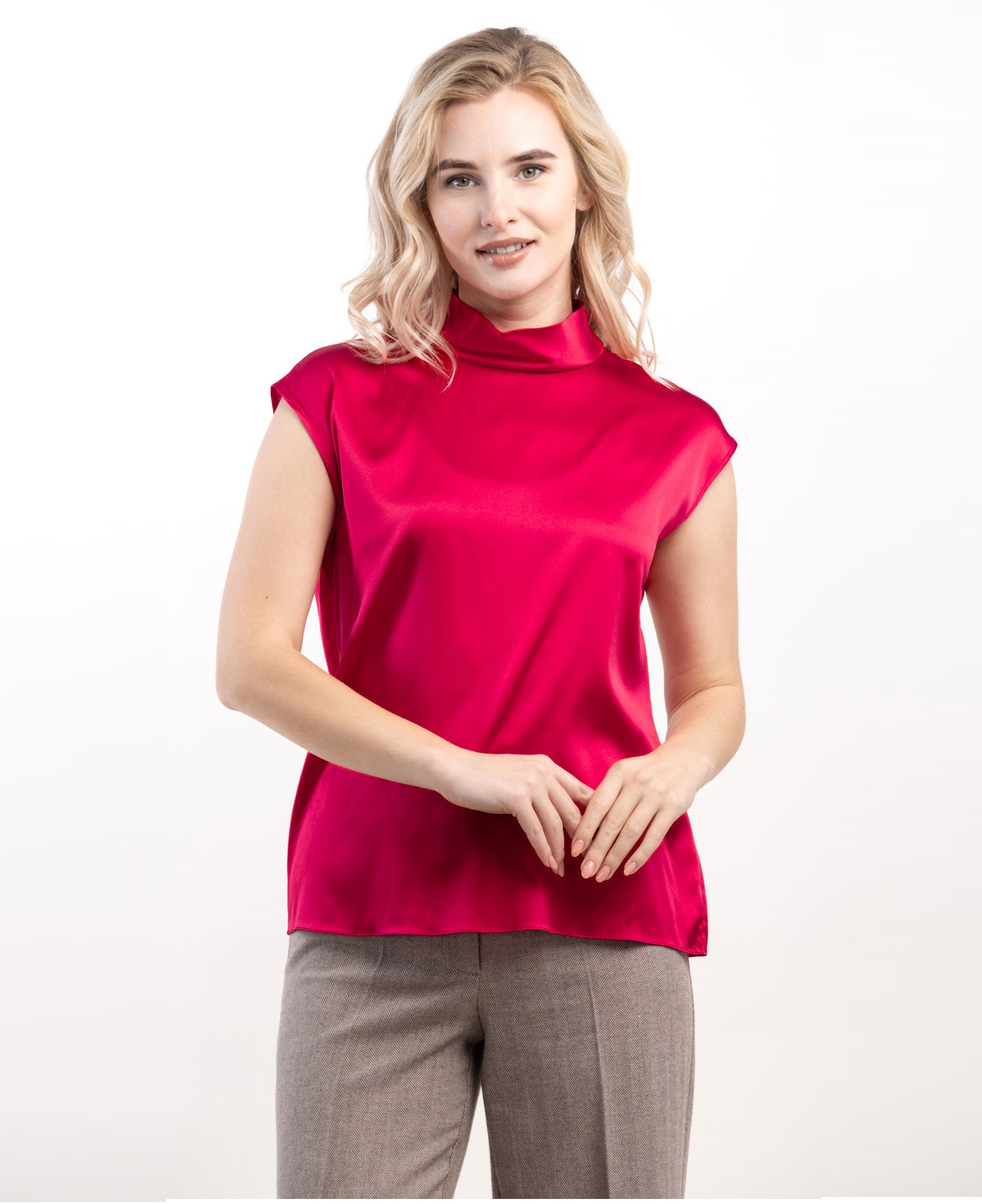 Женская шелковая блузка без рукавов Дилайла   287606