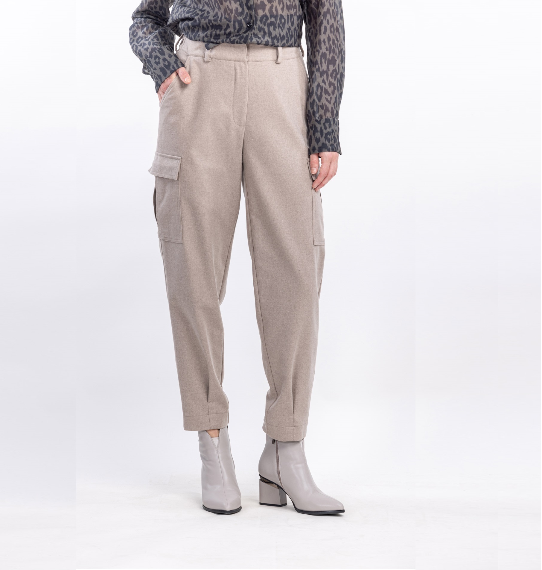 Женские брюки из шерсти с карманами карго Эллада   287862