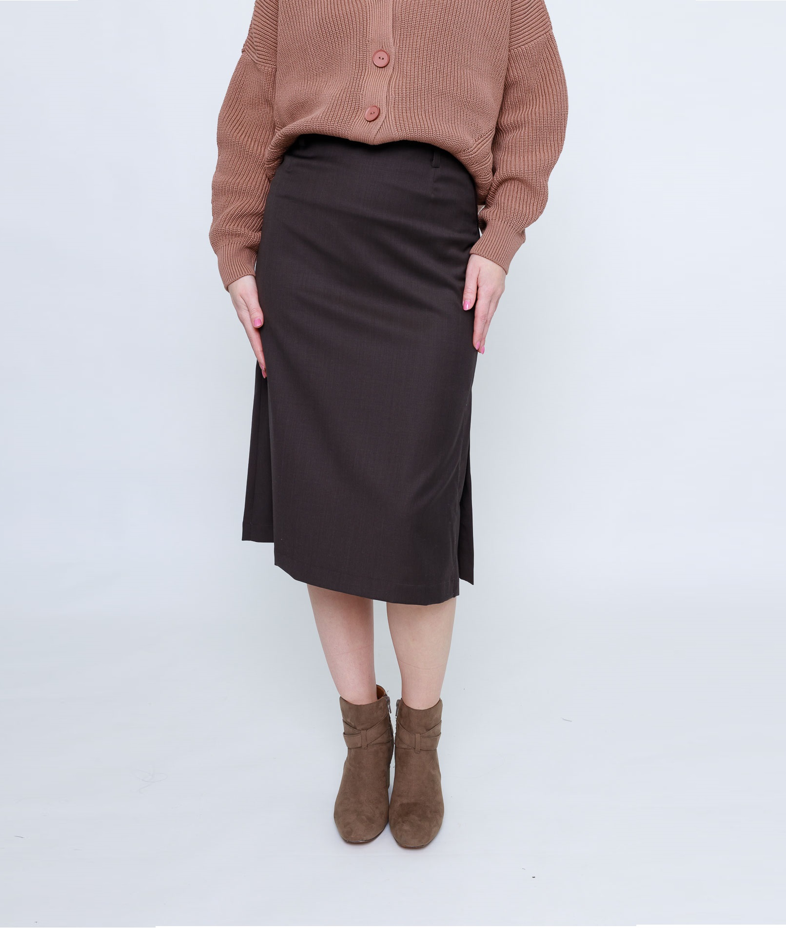 Юбка с разрезом из костюмной шерсти Эмина   249358