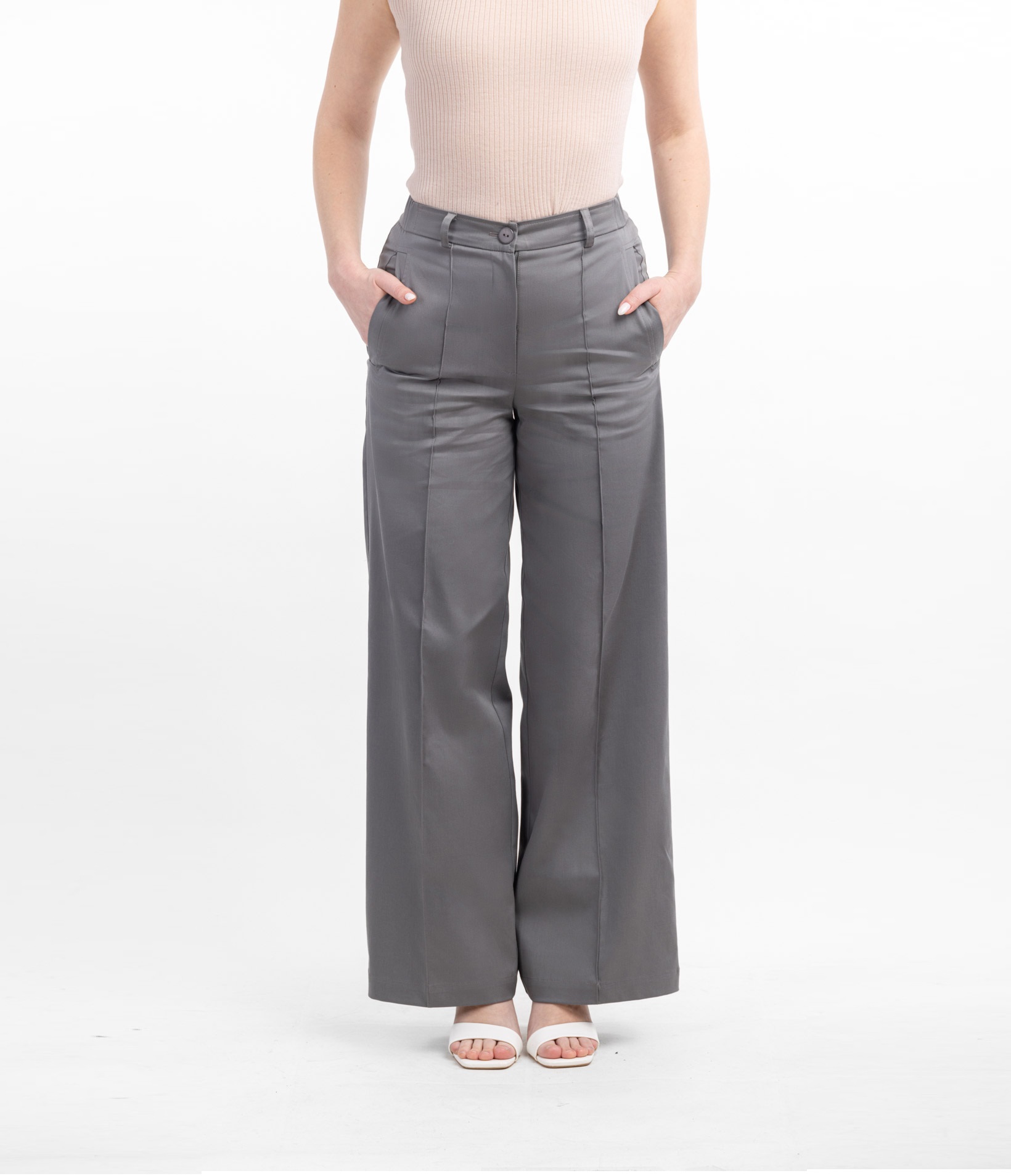 Широкие брюки из хлопка Эмбер - L   291434