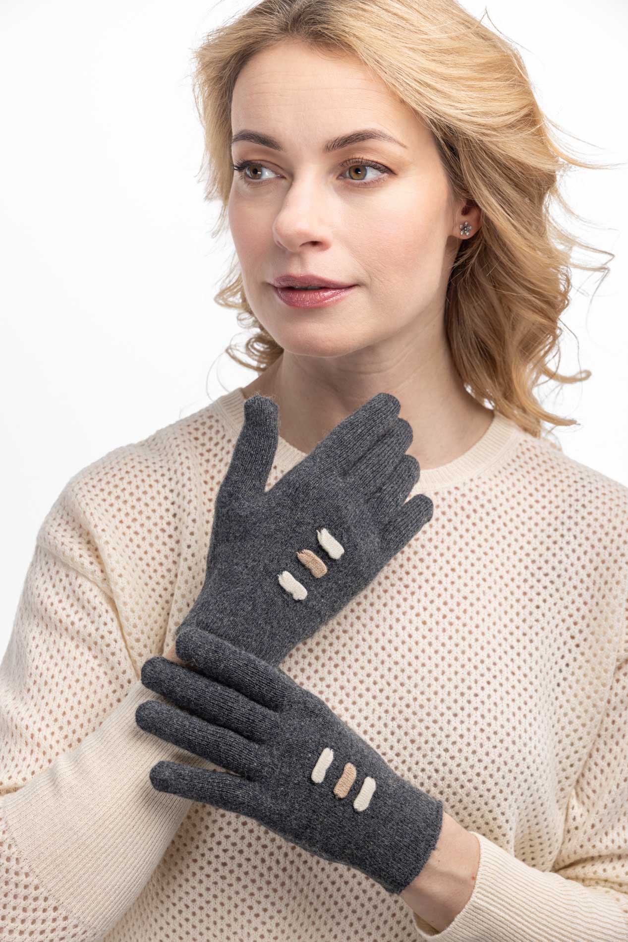 Перчатки из верблюжьей шерсти облегающие   290223