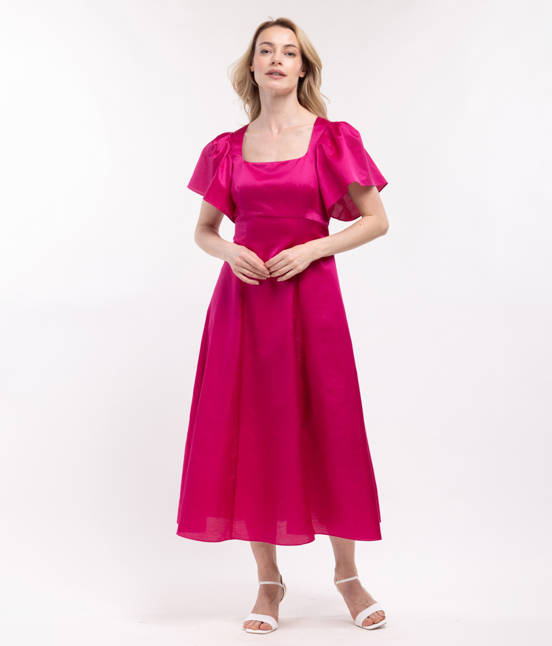 Женское длинное платье из шелка и хлопка Мэйси   286429