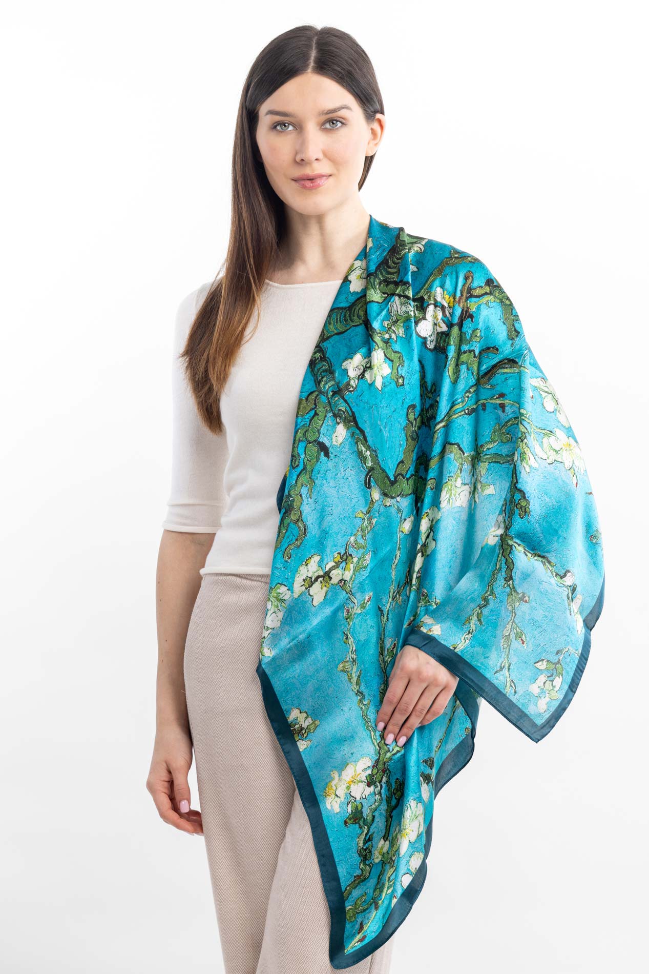 Шелковый платок в голубом цвете   290705