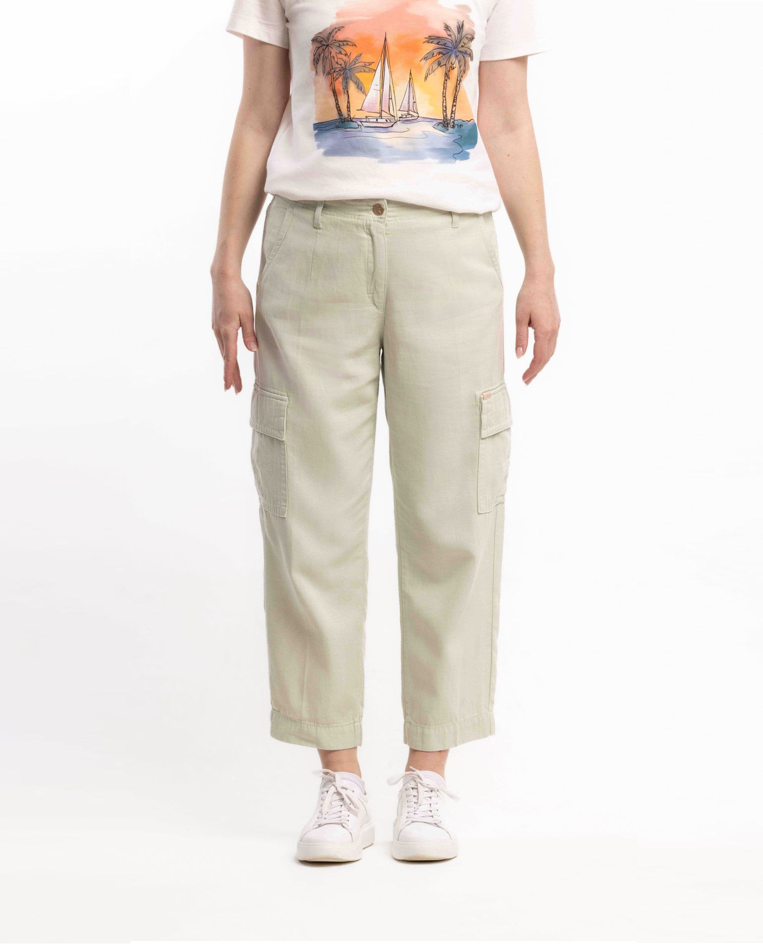 Летние женские брюки карго из хлопка и льна Вентура   286879