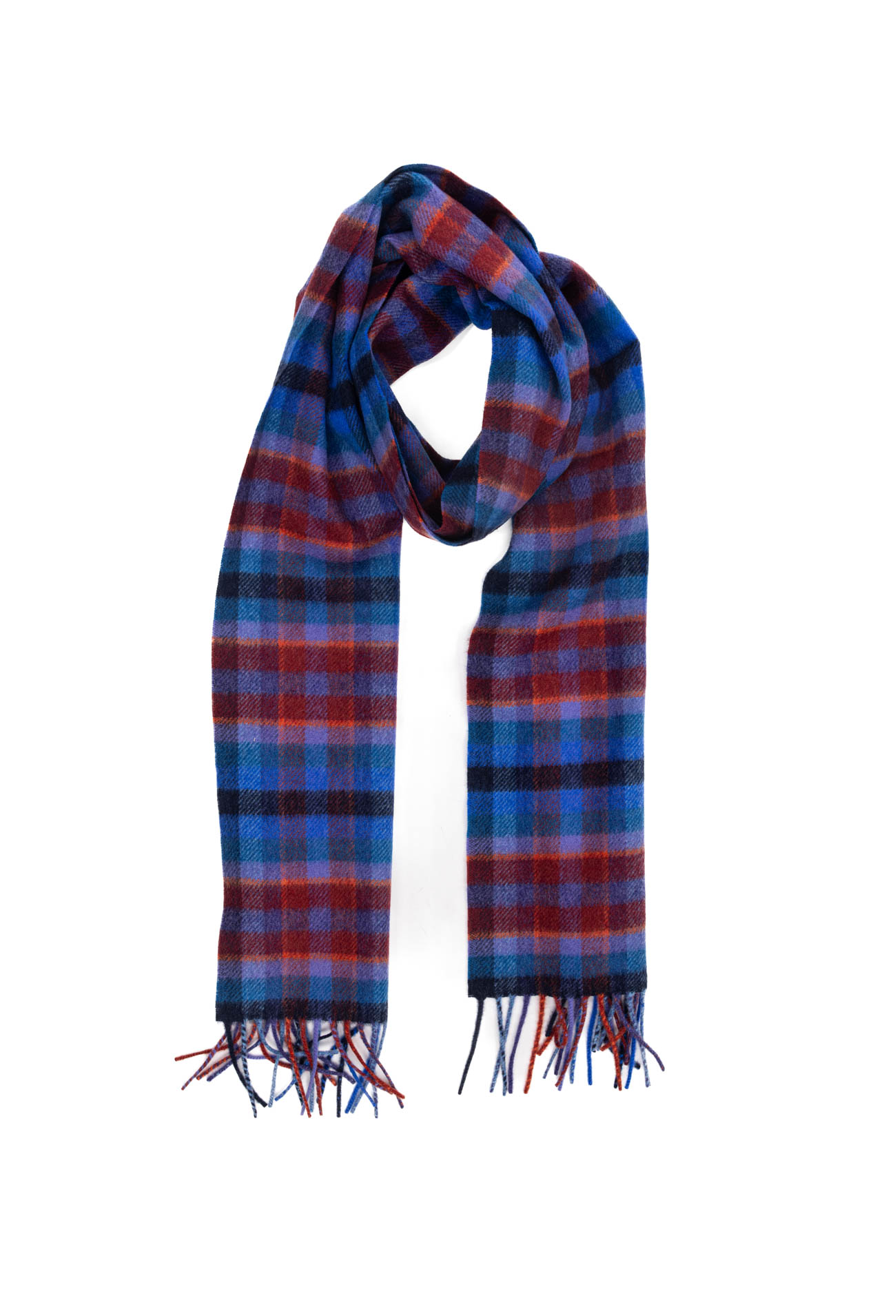 Шарф из шерсти и кашемира в цветную клетку   290278