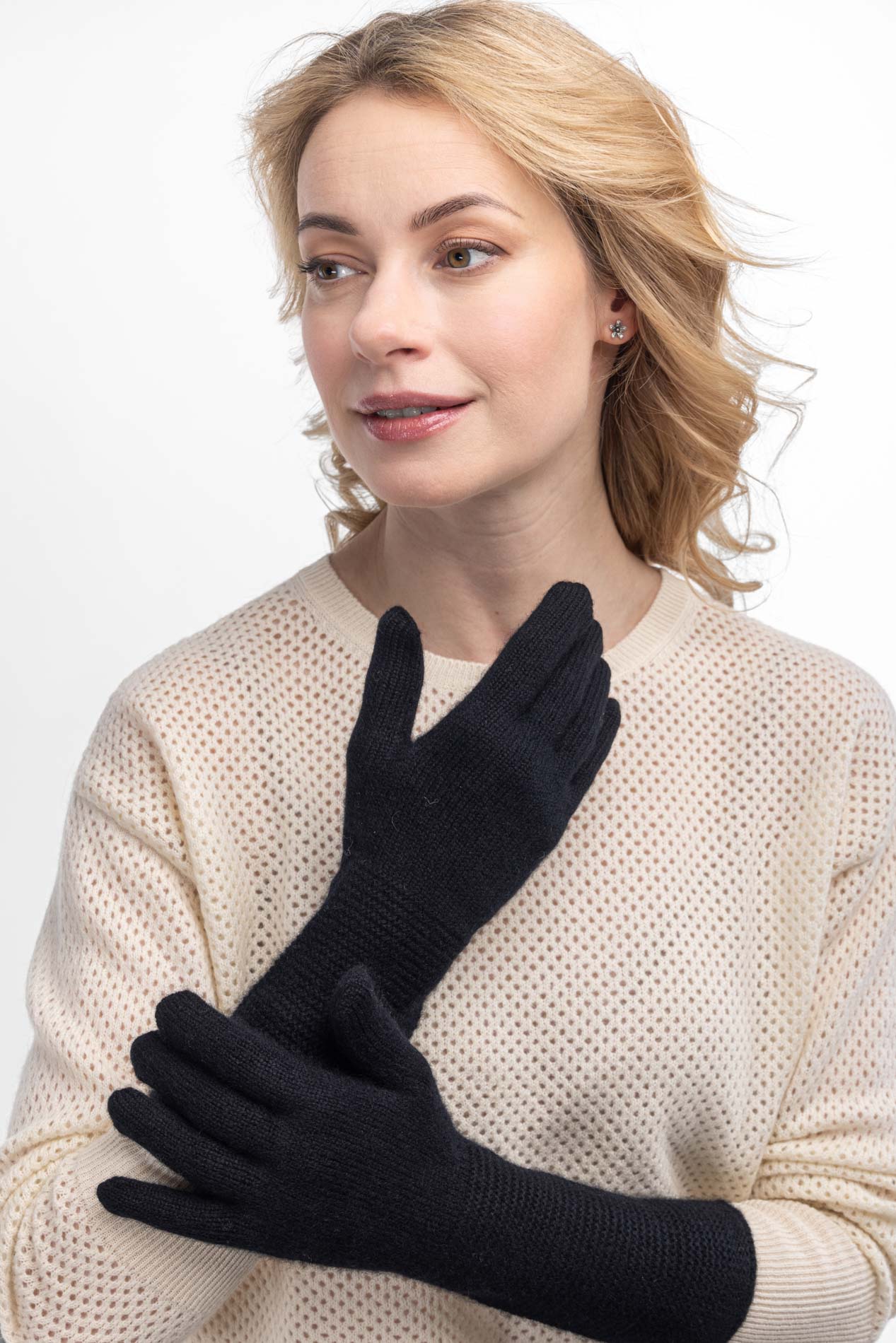 Перчатки из кашемира удлиненные   290225