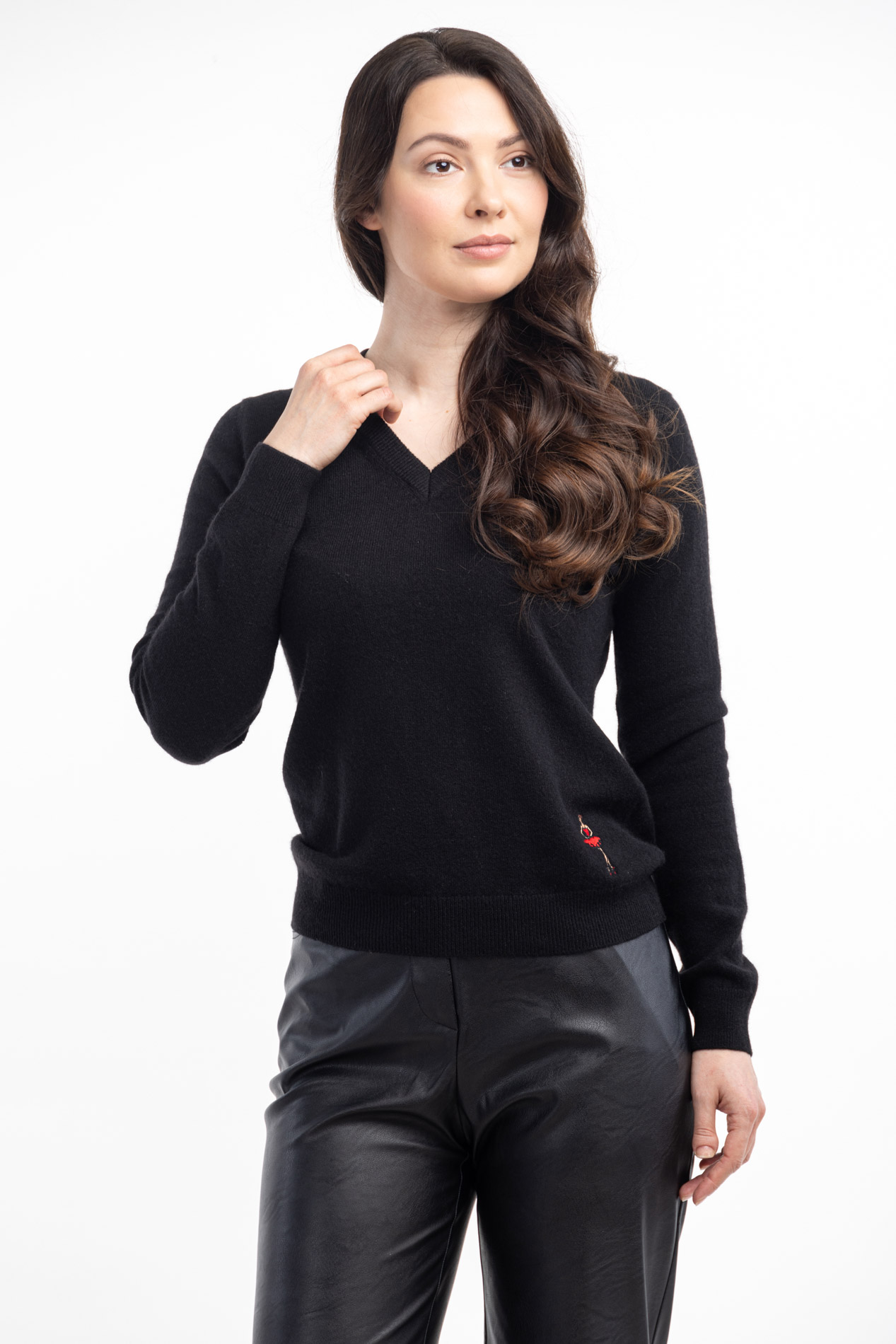 Джемпер из кашемира с вышивкой Кармен   290606