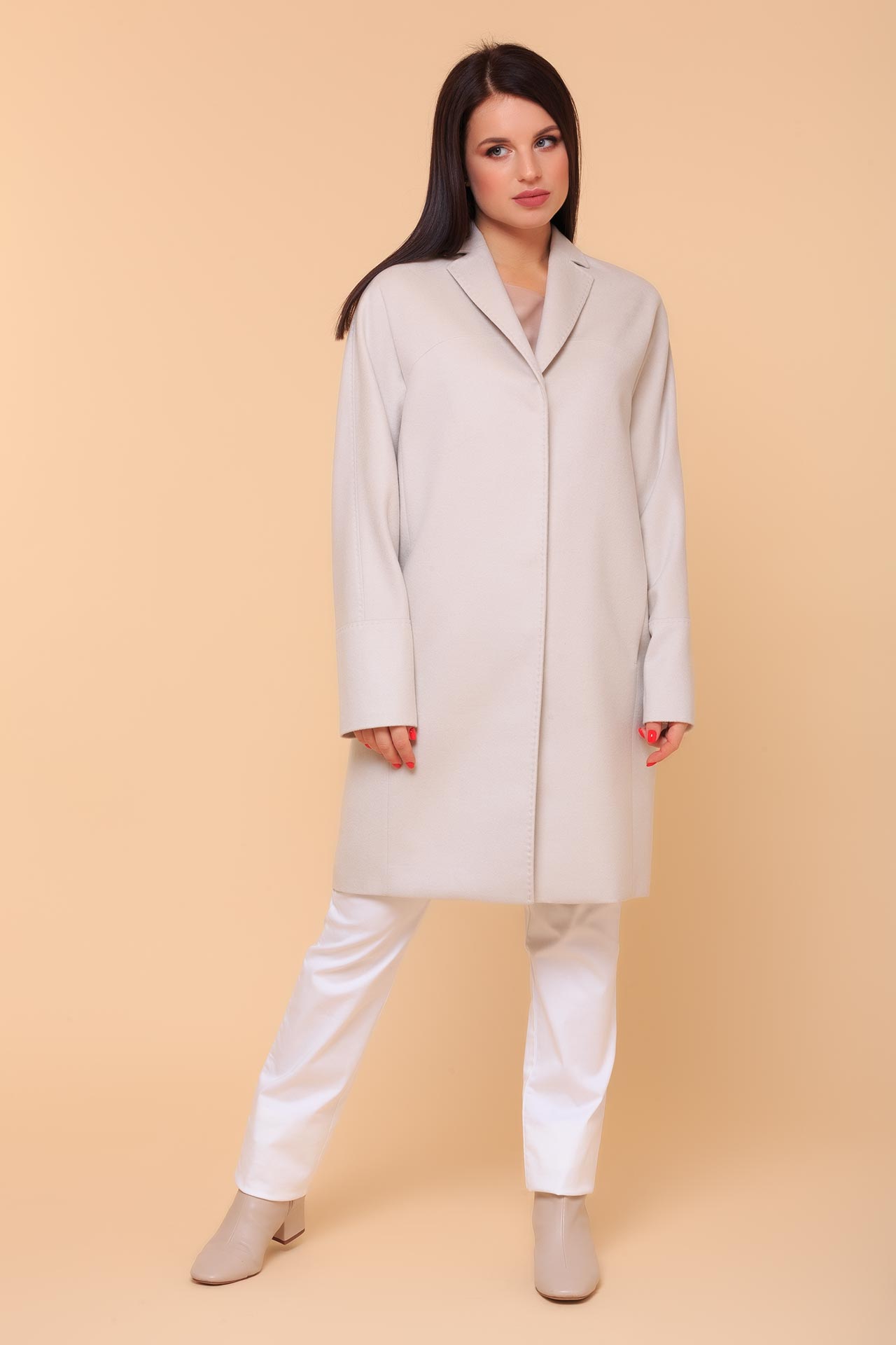 Женское прямое пальто из кашемира   108645