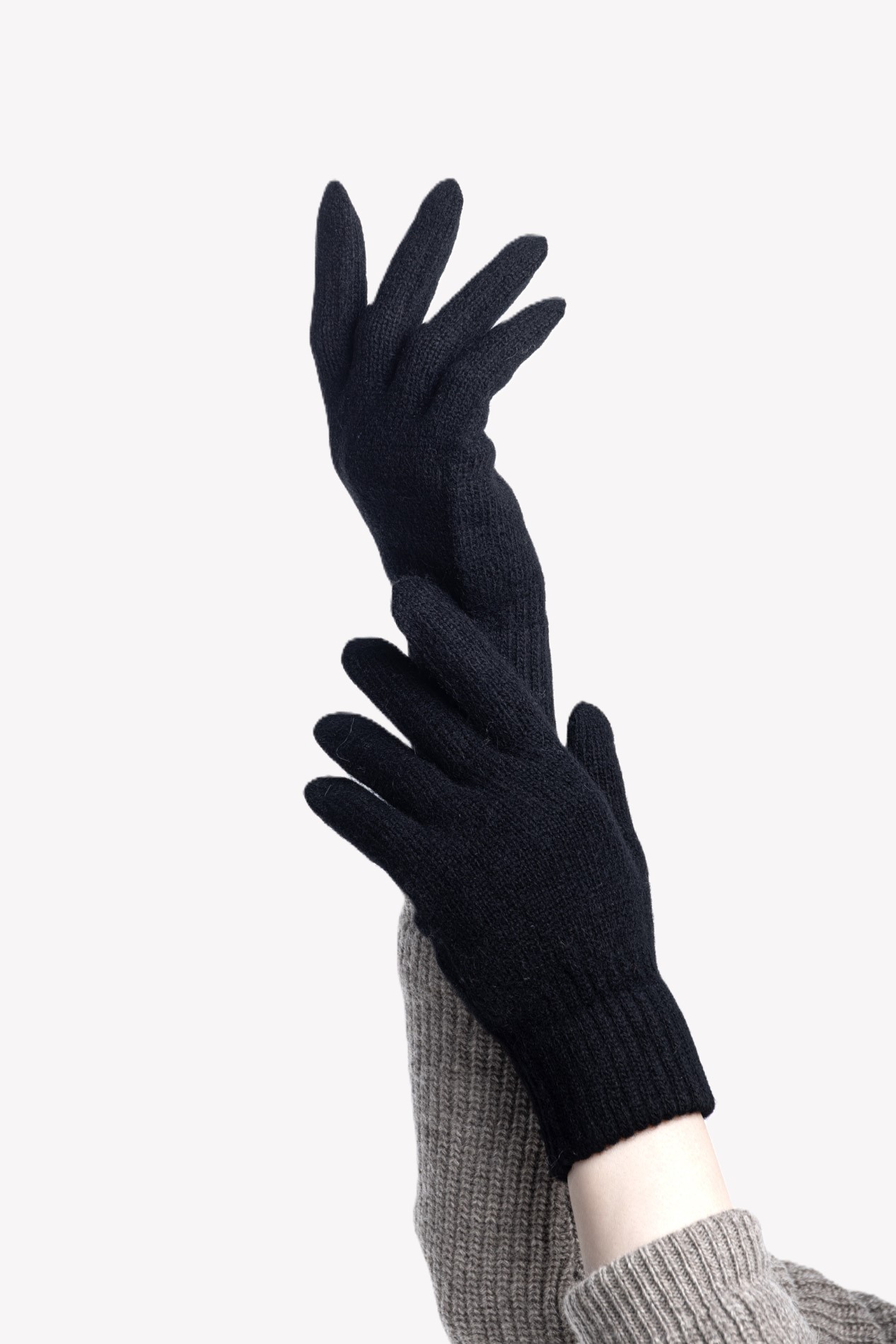 Черные перчатки из пуха яка   289603