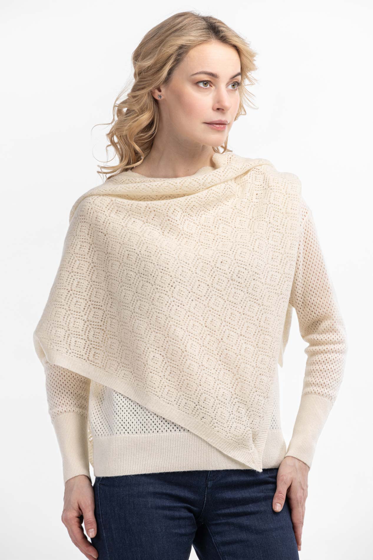 Ажурная косынка из овечьего пуха   134394