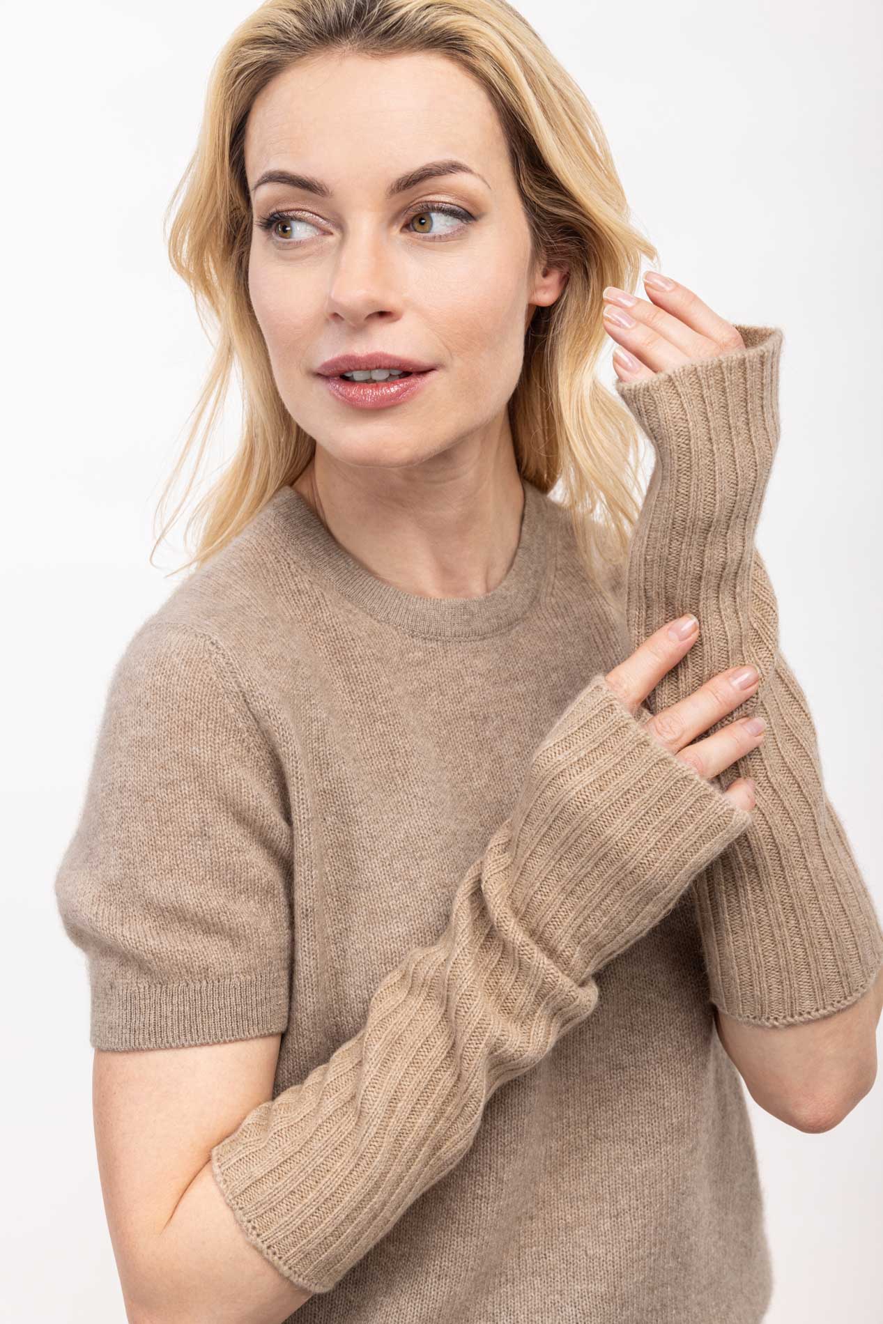 Высокие митенки из верблюжей шерсти   289154