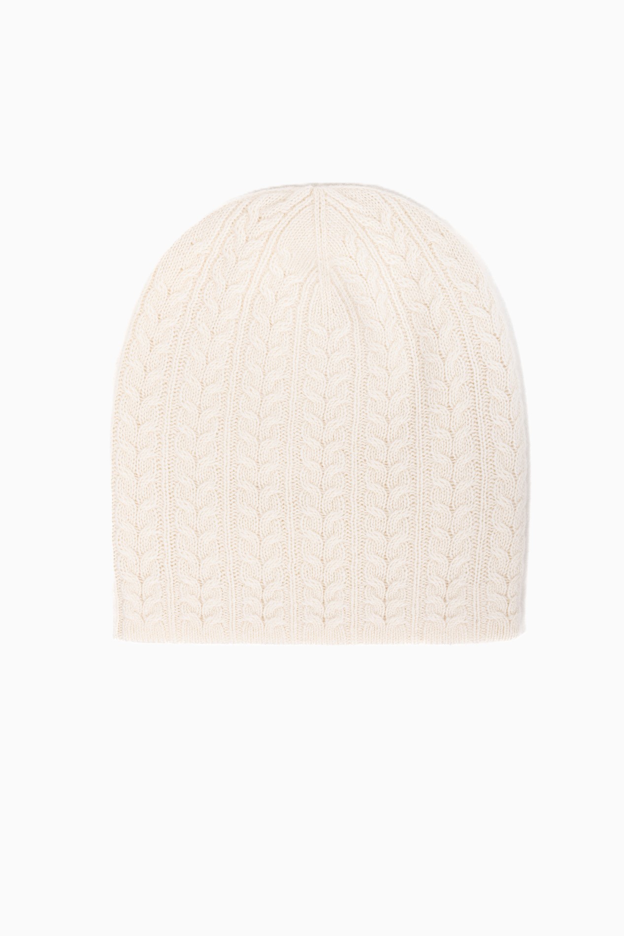 Белая кашемировая шапка с косичками   289505