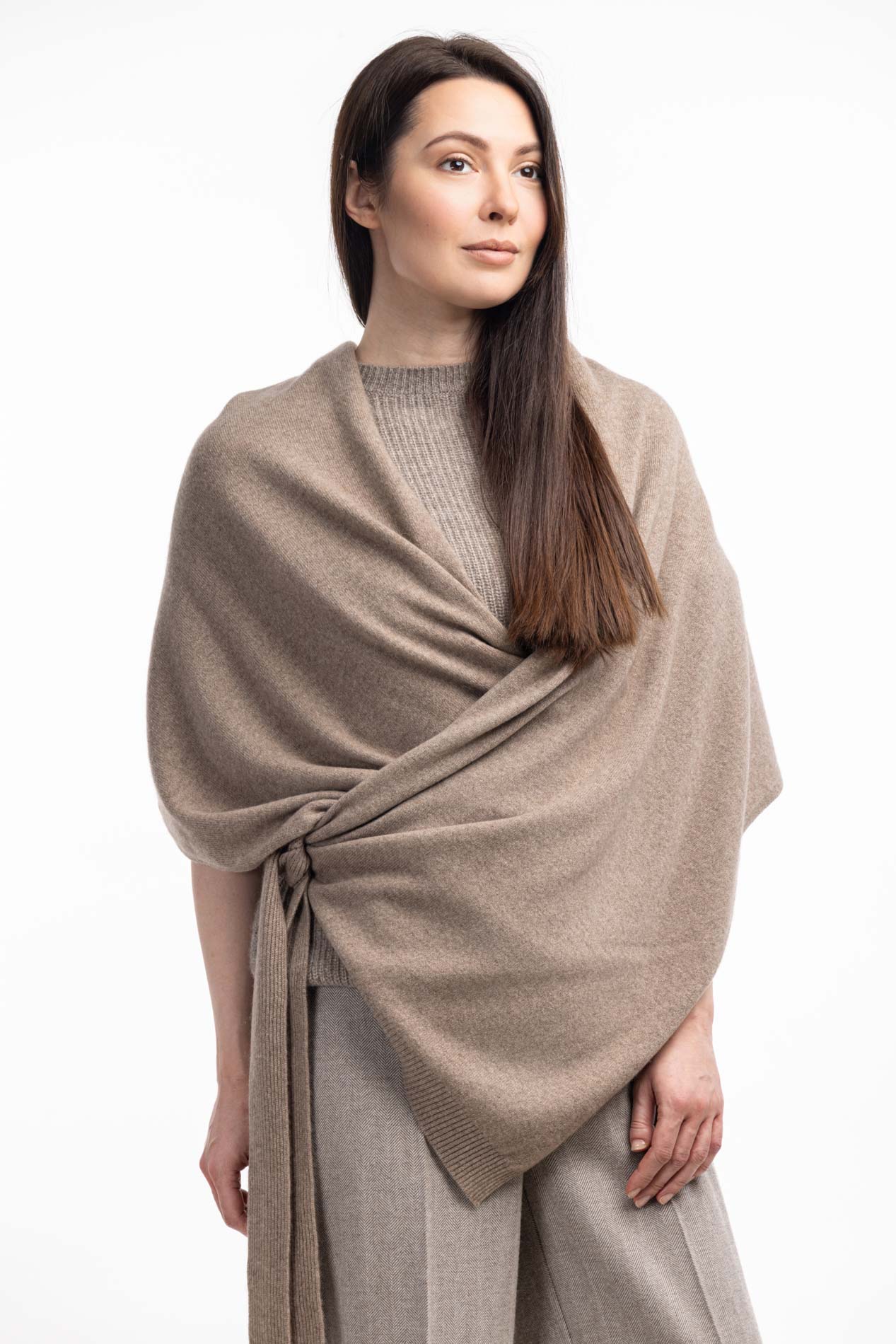 Накидка- палантин из кашемира с завязками   289672