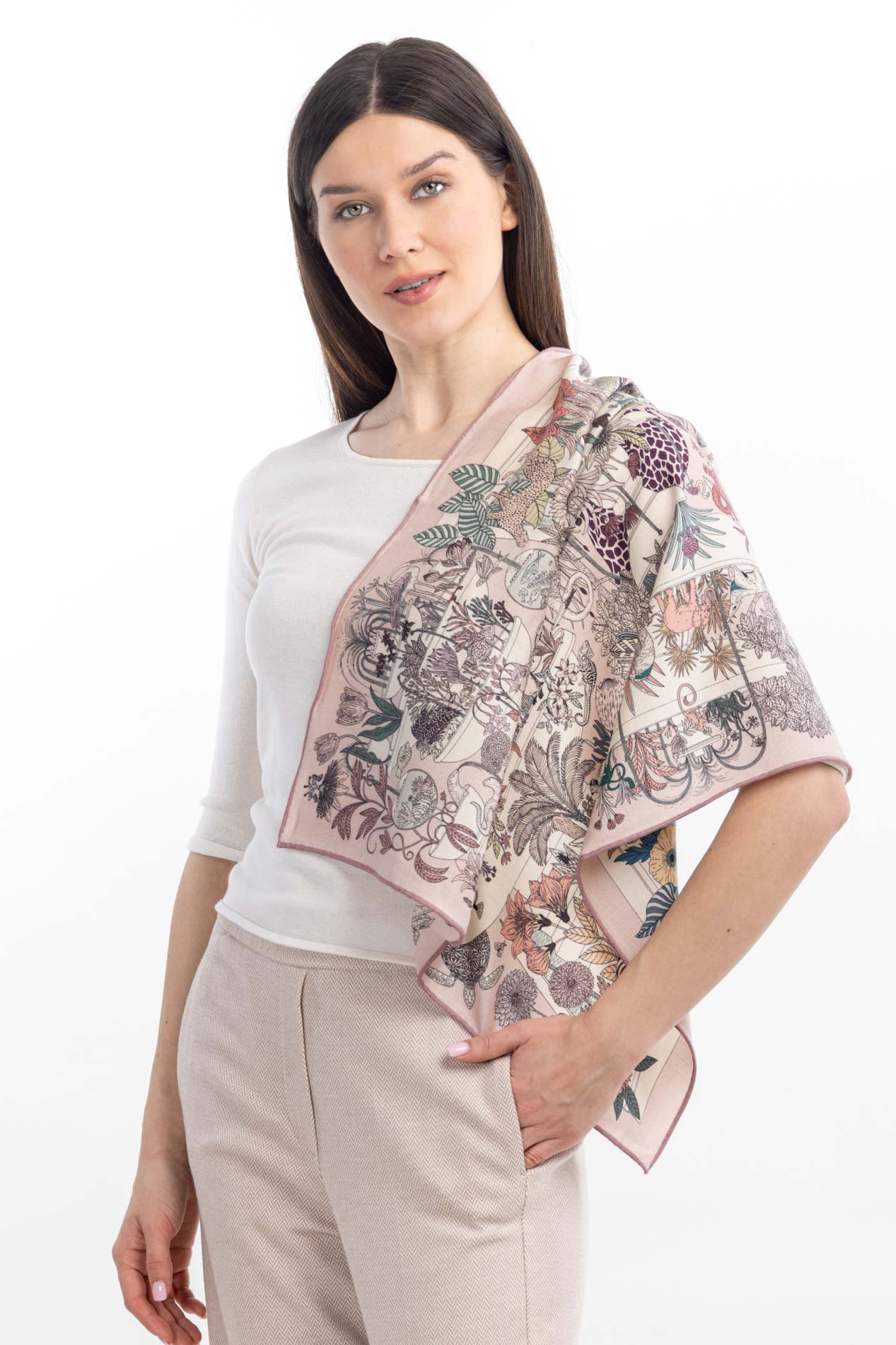 Платок из шерсти и шелка   290892