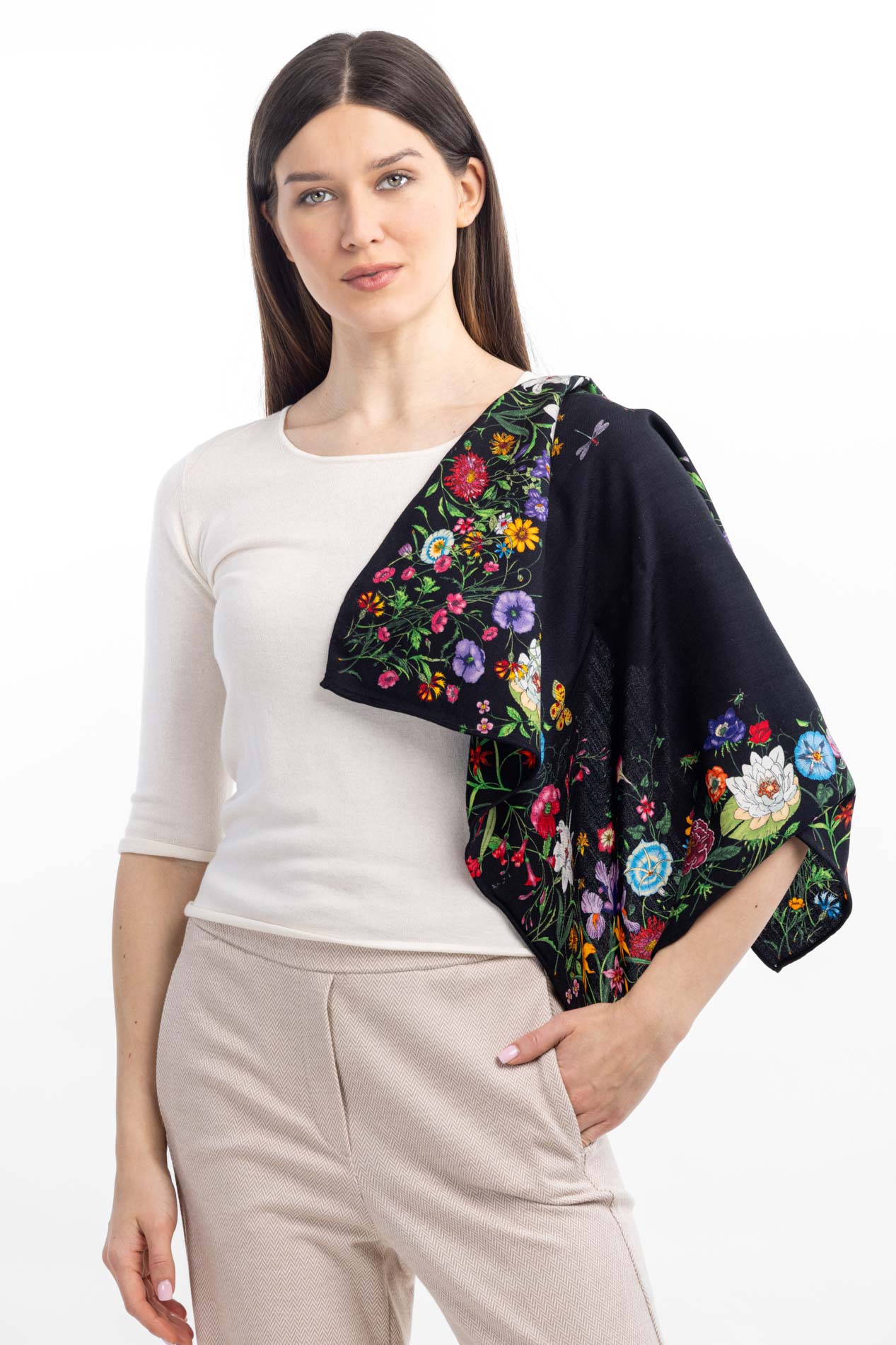 Платок из шерсти и шелка   290883