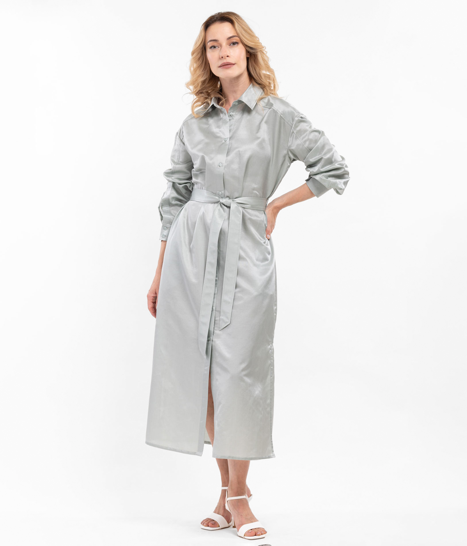 Платье-рубашка из шелка и хлопка Бриса   286614