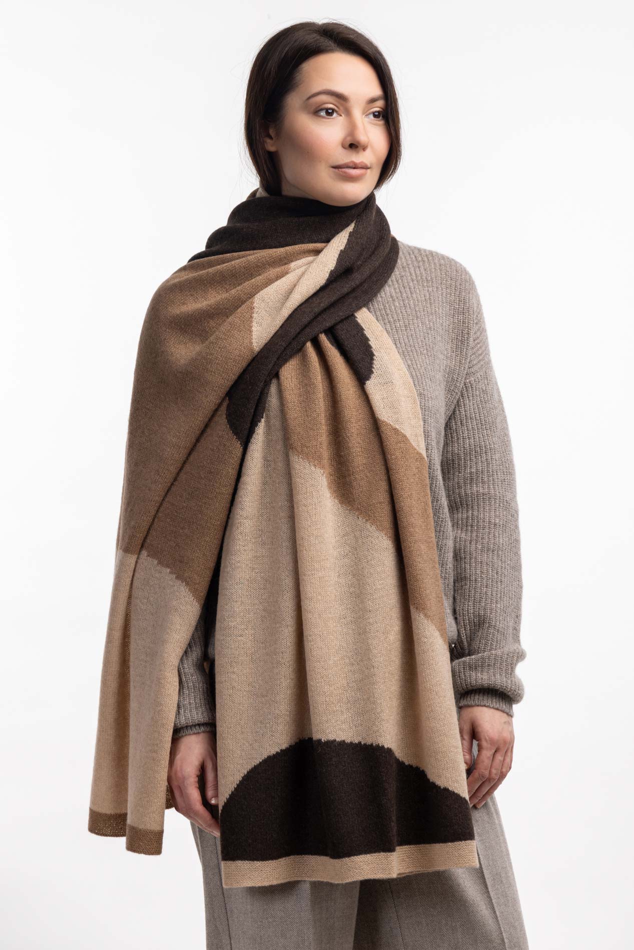 Палантин из пуха яка и верблюжьего пуха   289523