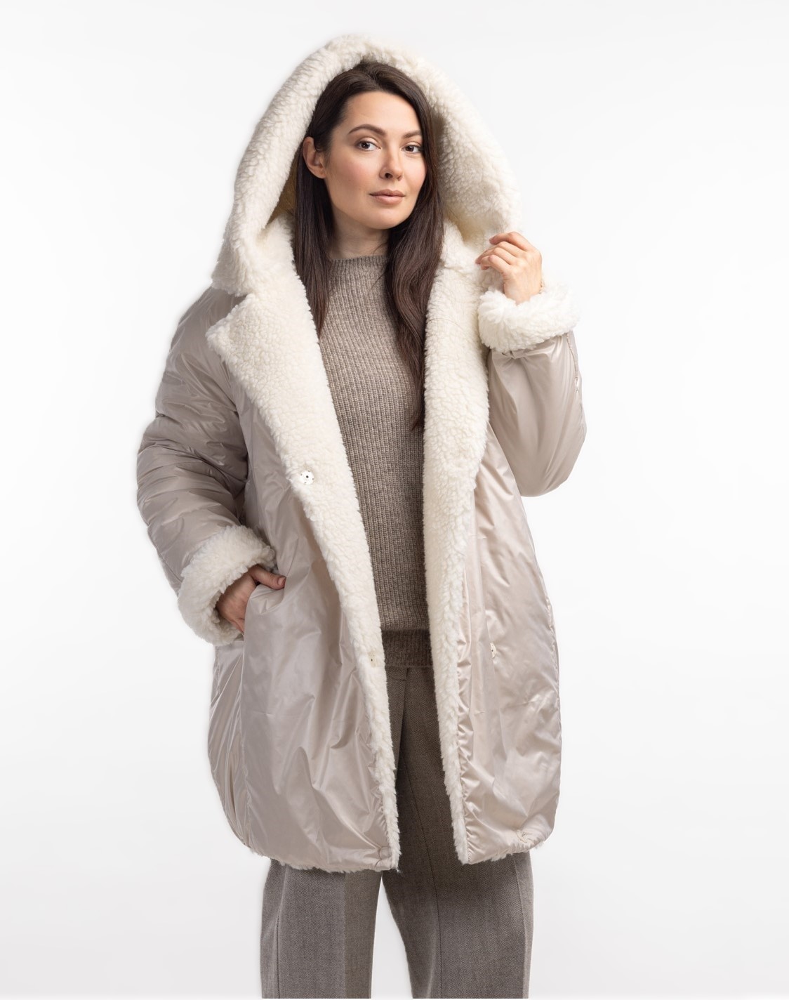 Удлиненная куртка из шерстяного меха Анника   290334