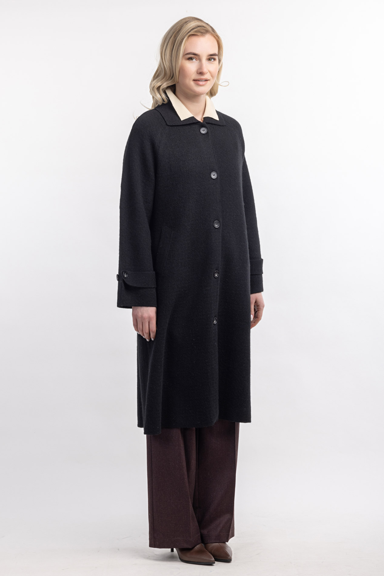 Трикотажное пальто из шерсти яка Лэсли   291125