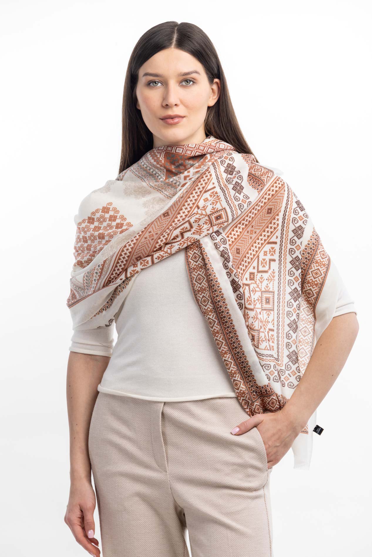 Легкий палантин из кашемира - пашмина   290720