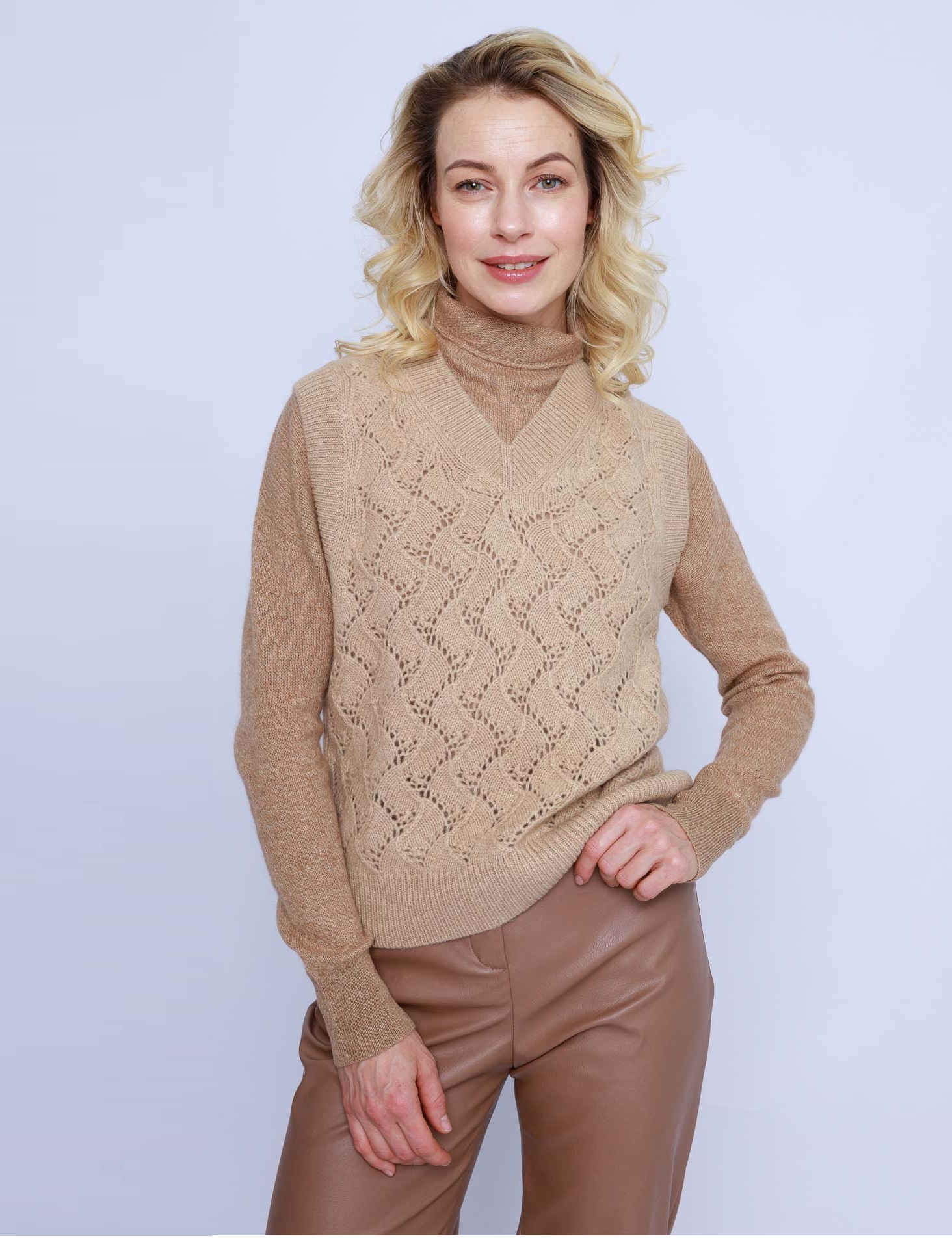 Женский вязаный жилет из верблюжьей шерсти Элия   276545