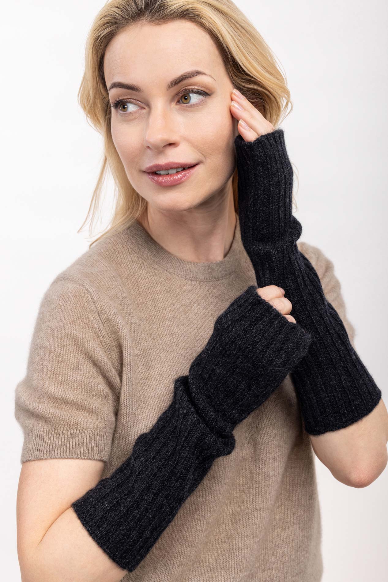 Кашемировые митенки удлиненные   289311