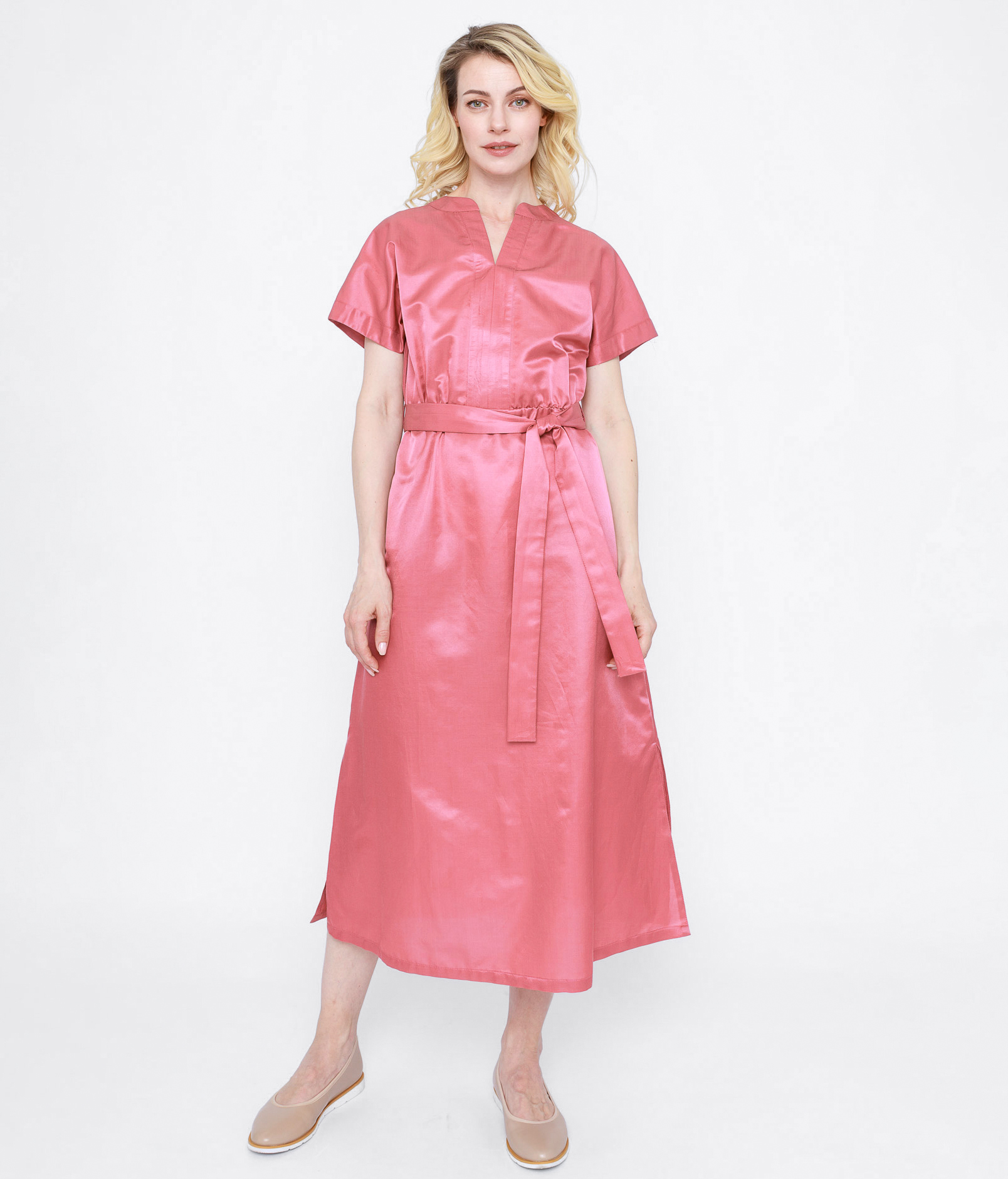 Женское платье из шелка и хлопка Мелани Изысканный розовый   242177