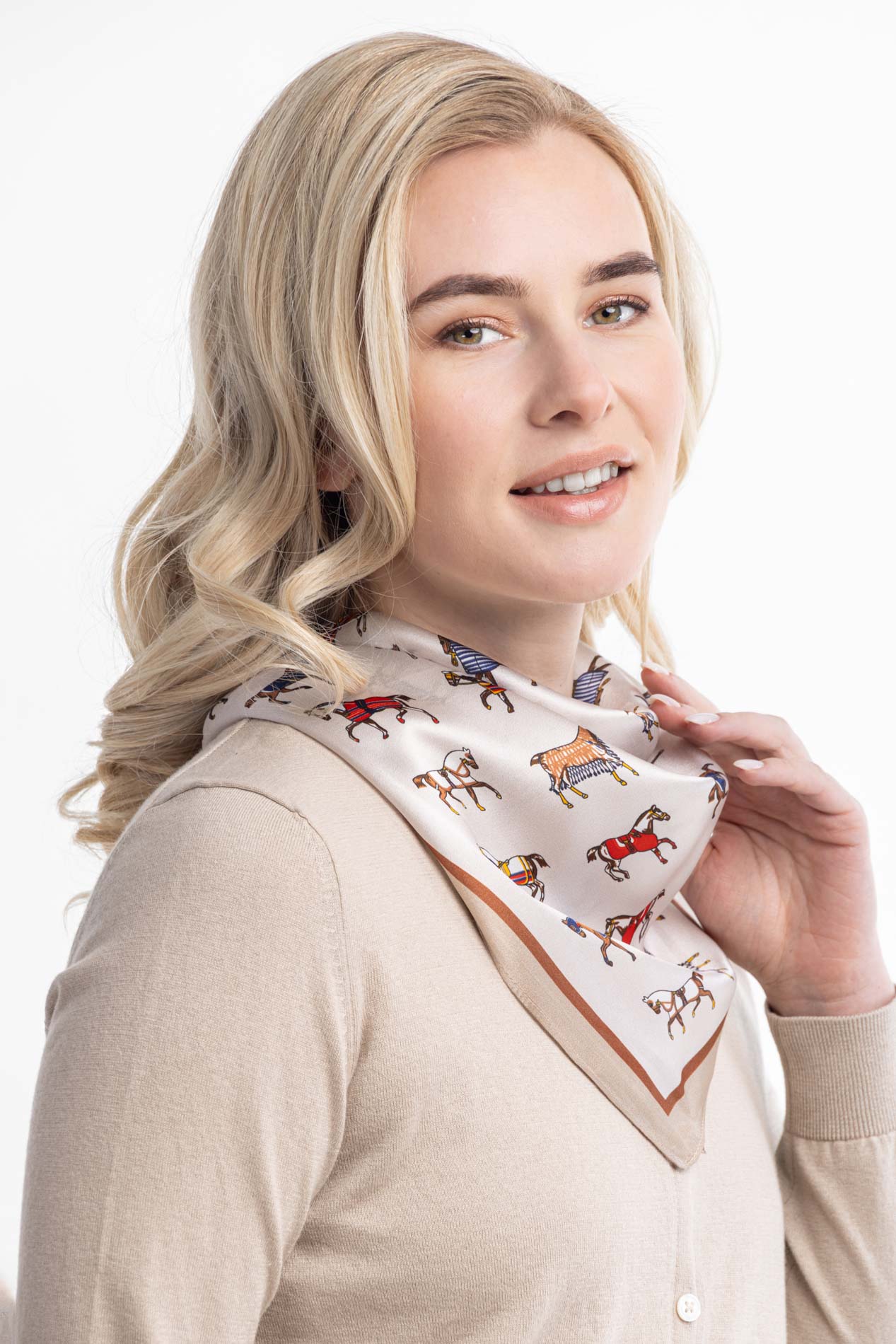 Шелковый платок с принтом лошади   290651