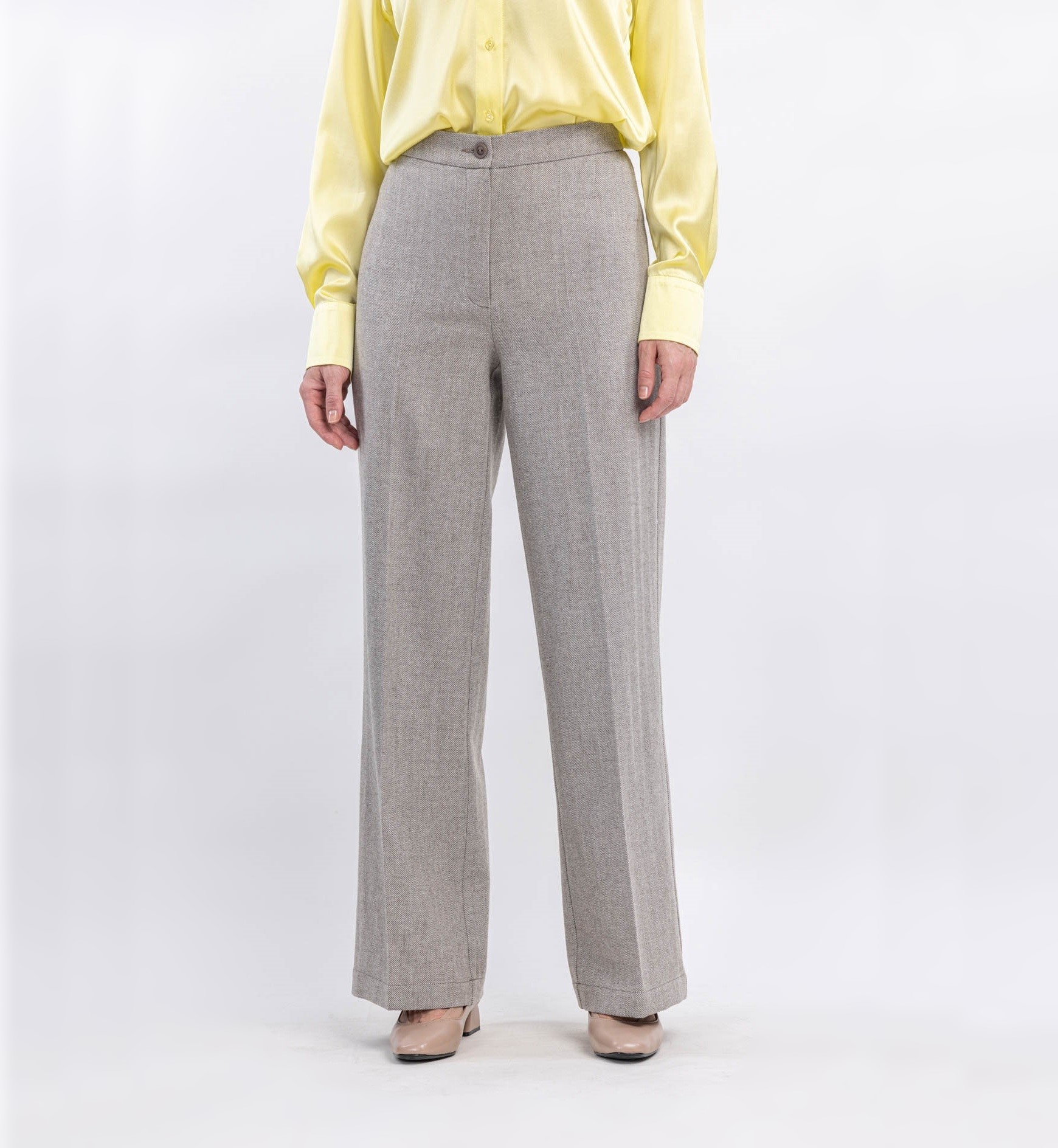 Женские брюки из шерсти с рисунком елочка Аниса 3   287837