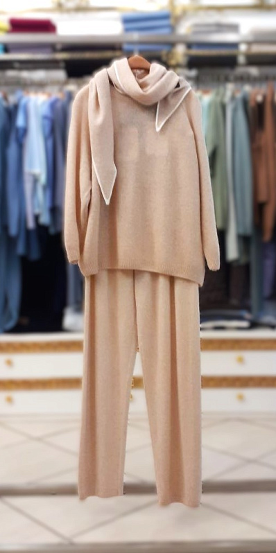 Женские брюки из кашемира Даниэла-1, Женский джемпер из кашемира Виви, Кашемировая косынка, 290581