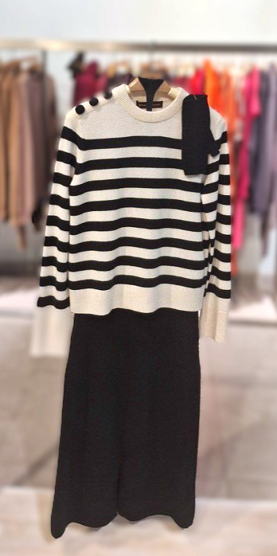 Женская юбка из пуха яка Ванесса, Женский кашемировый джемпер в полоску Сиссель, Женский кашемировый джемпер в полоску Сиссель, Митенки вязаные из пуха яка, 290264